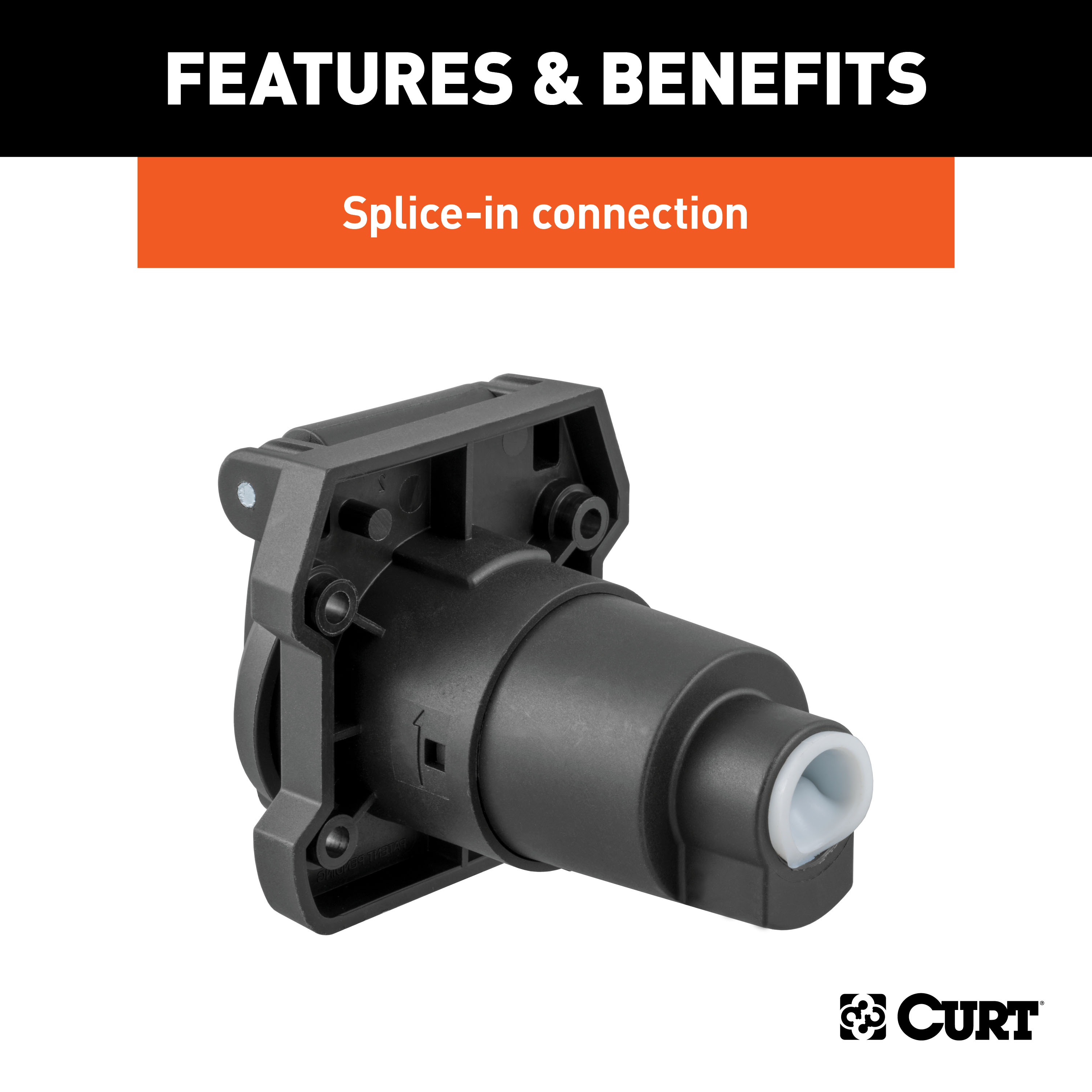 CURT Heavy-Duty 7-Way RV Blade Connector Socket (Vehicle Side) Trailer Connector Kit thumbnail 2
