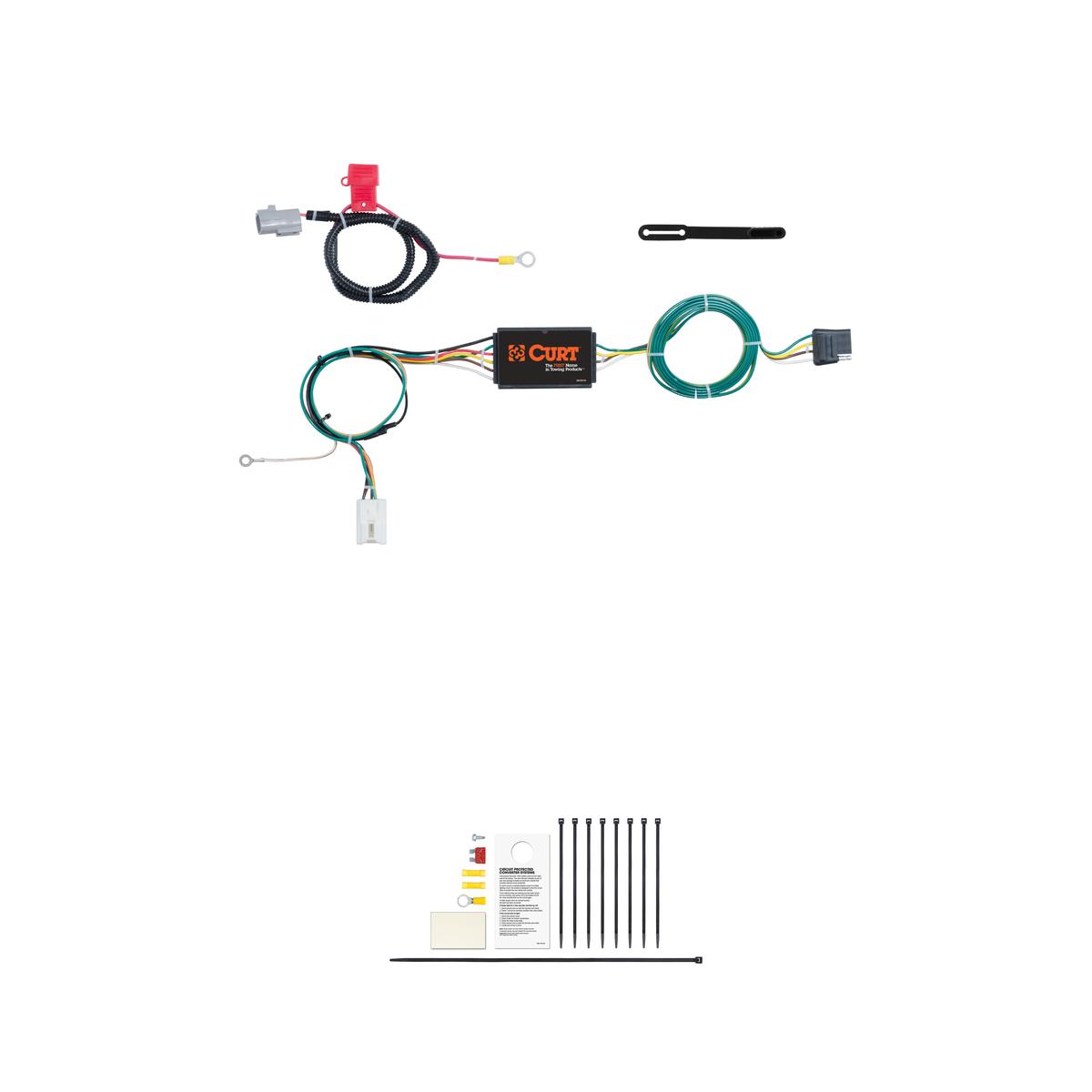 CURT Custom 4-Flat, Select Mitsubishi Outlander, OEM Tow Package Required Trailer Connector Kit thumbnail 0