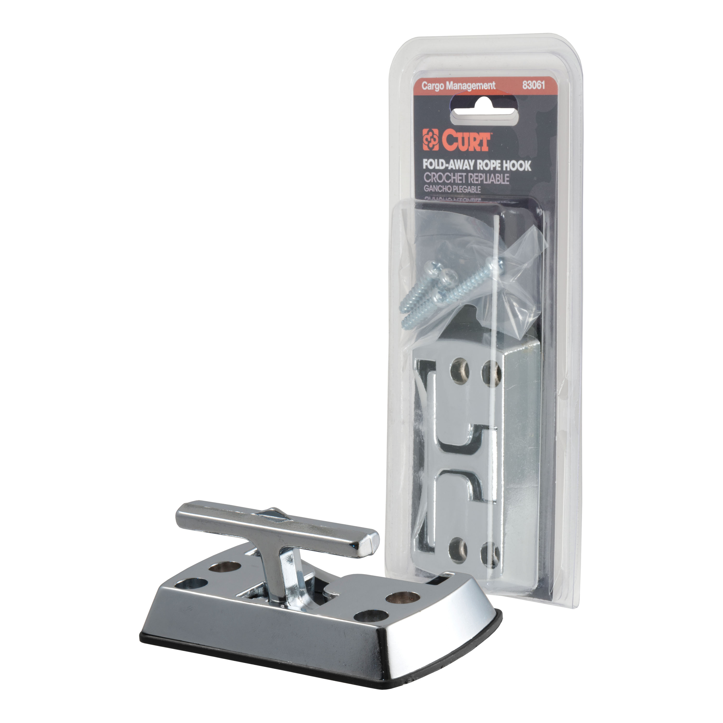 CURT Fold-Away Rope Hook (1,200 lbs, Packaged) Tie Down Anchor thumbnail 0