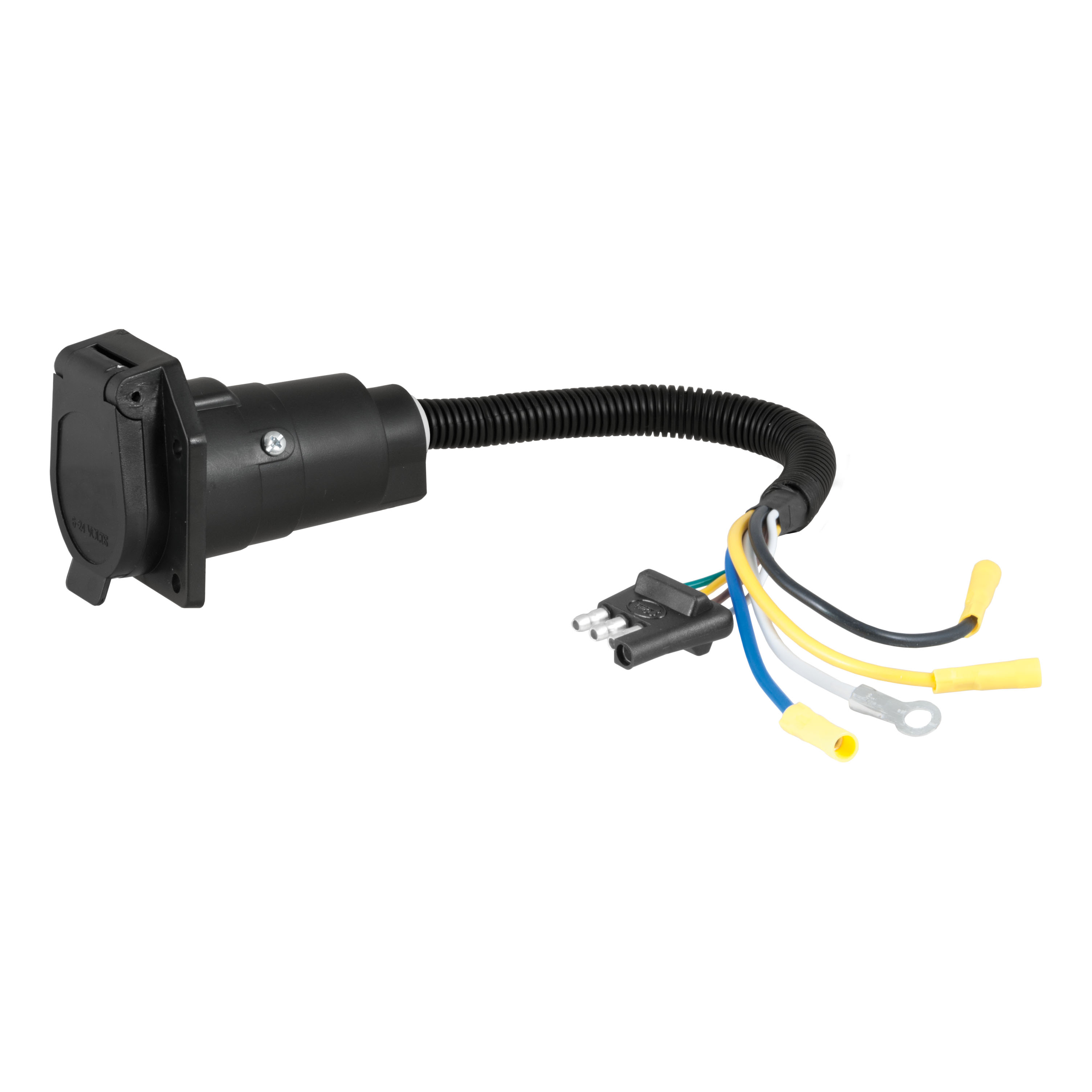 CURT Electrical Adapter (4-Way Flat Vehicle to 7-Way RV Blade Trailer) Trailer Wiring Adapter Connector thumbnail 0