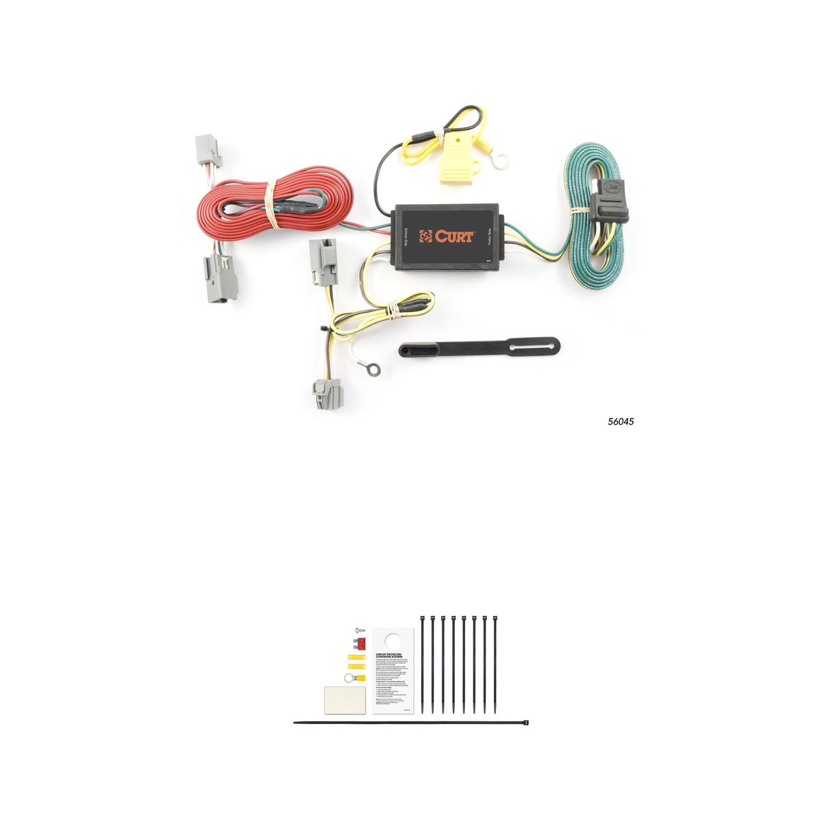 CURT Custom Wiring Harness, 4-Way Flat Output, Select Volvo XC90 Trailer Connector Kit thumbnail 0