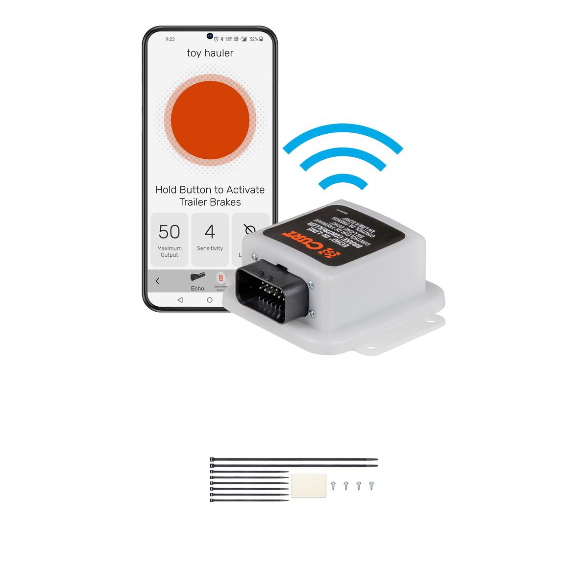CURT Echo Bluetooth In-Line Proportional 1-4 Axle Plug & Play Trailer Brake Controller, Easy Connection thumbnail 0