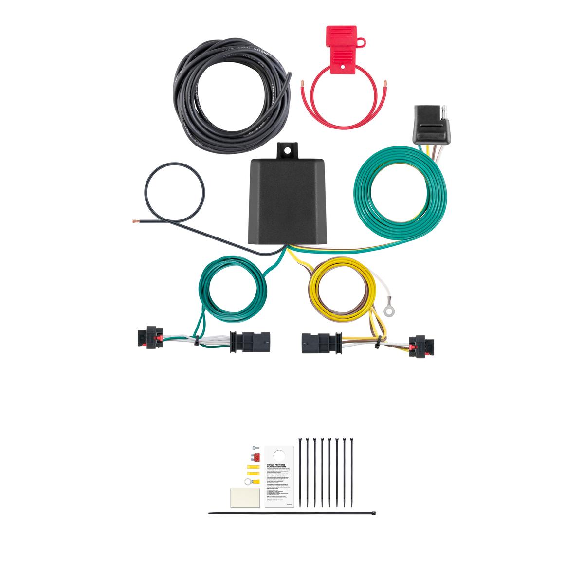 CURT Custom Wiring Harness, 4-Way Flat Output, Select Jeep Compass Trailer Connector Kit thumbnail 0