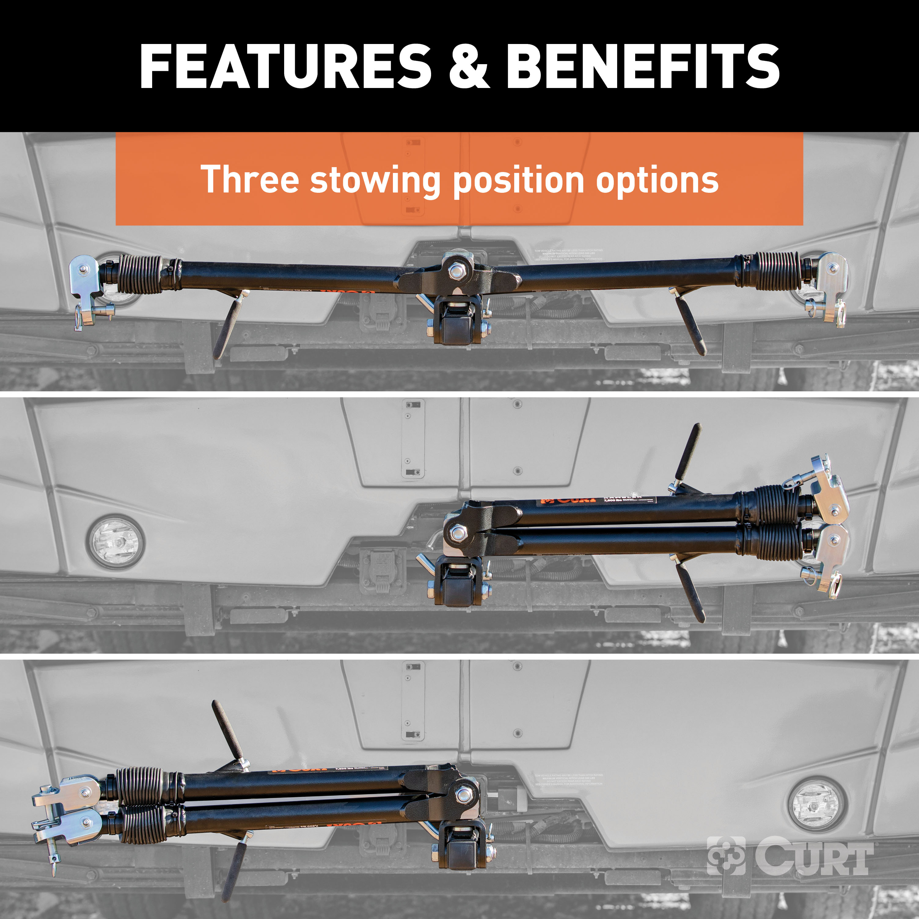 CURT Rambler Steel RV Tow Bar (7,500 lbs., 2" Shank) Tow Bar thumbnail 4