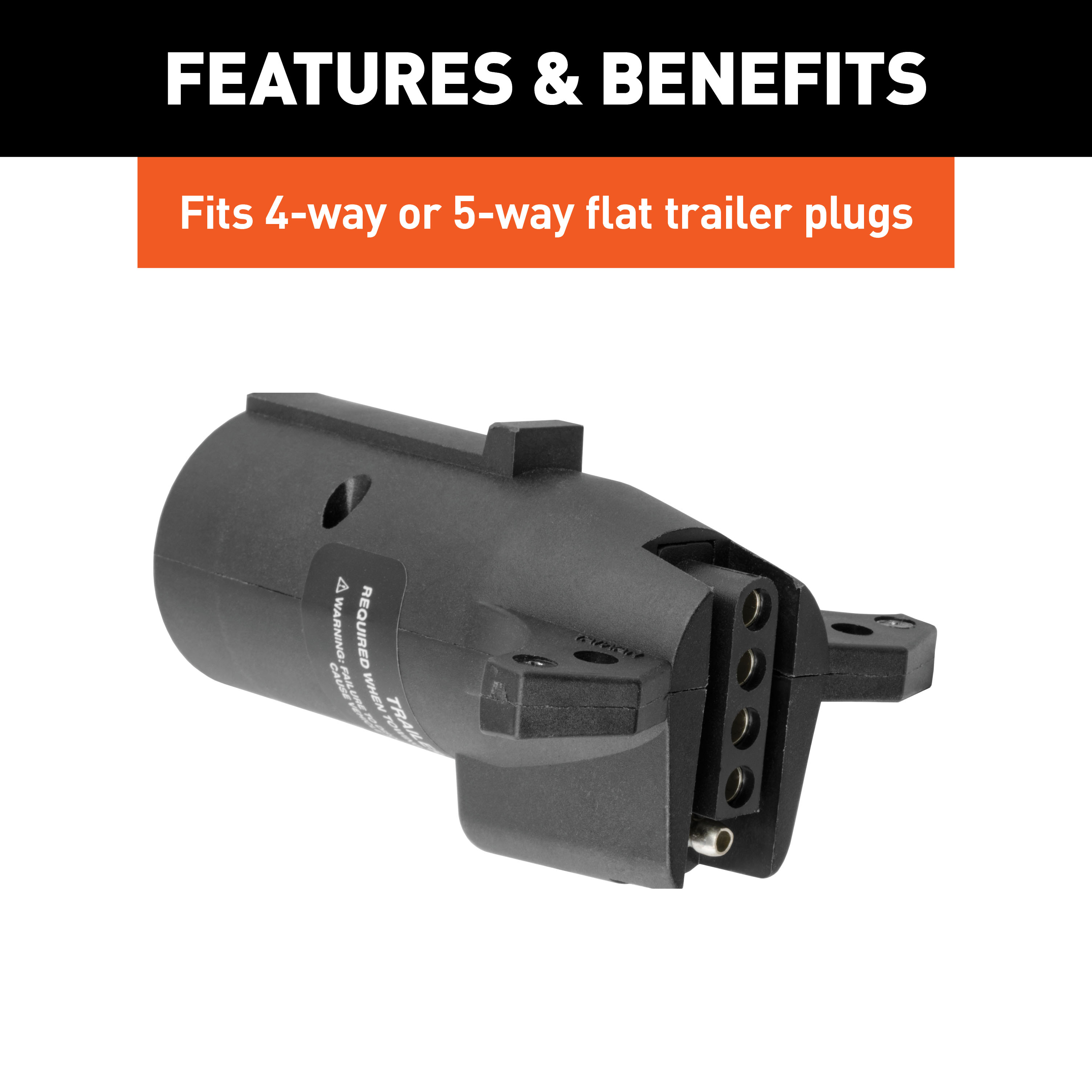 CURT LED Electrical Adapter (7-Way RV Blade Vehicle to 4 or 5-Way Flat Trailer) Trailer Wiring Adapter Connector thumbnail 3