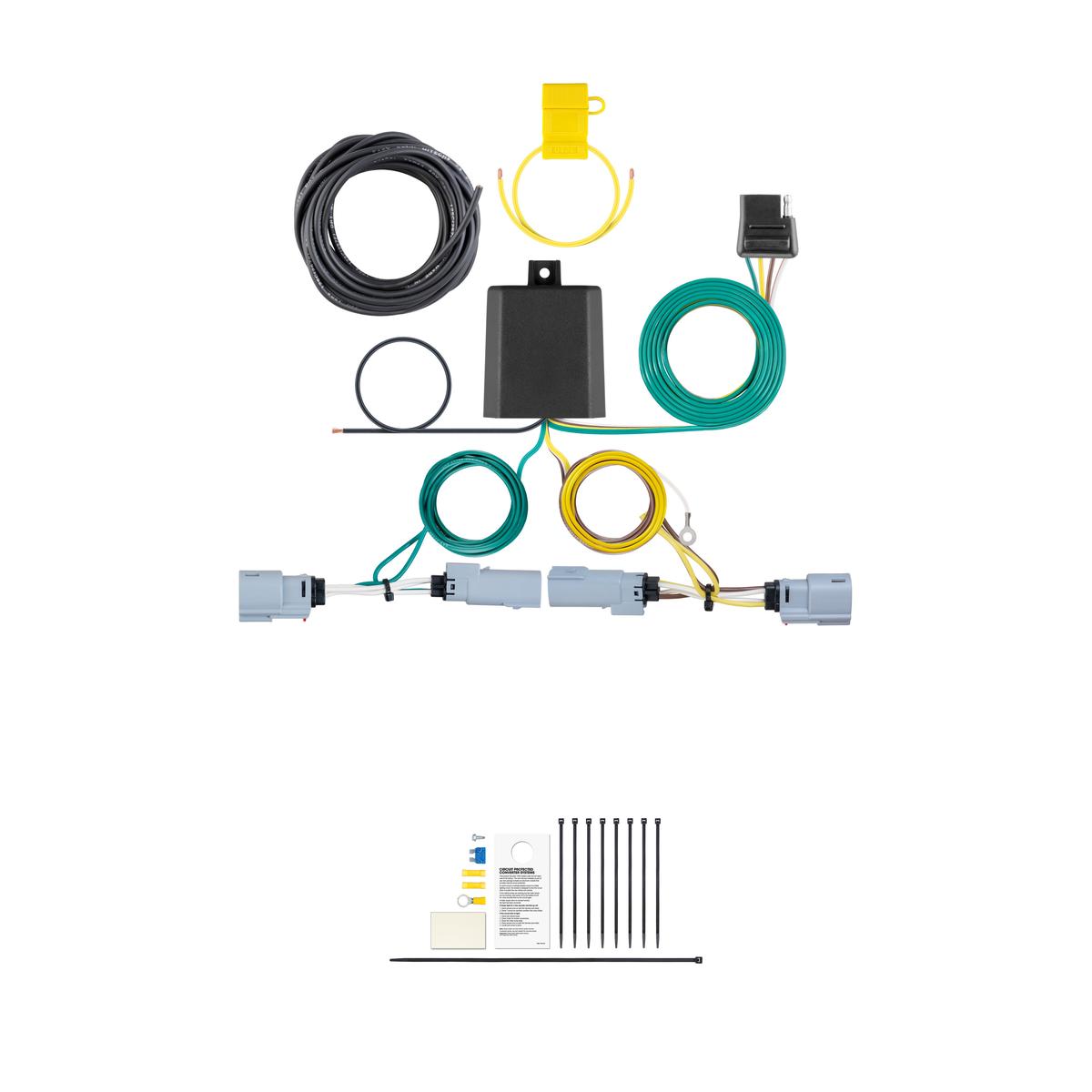 CURT Custom Wiring, 4-Way Flat, Select Chrysler Pacifica, Voyager w/o LED Taillights Trailer Connector Kit thumbnail 0