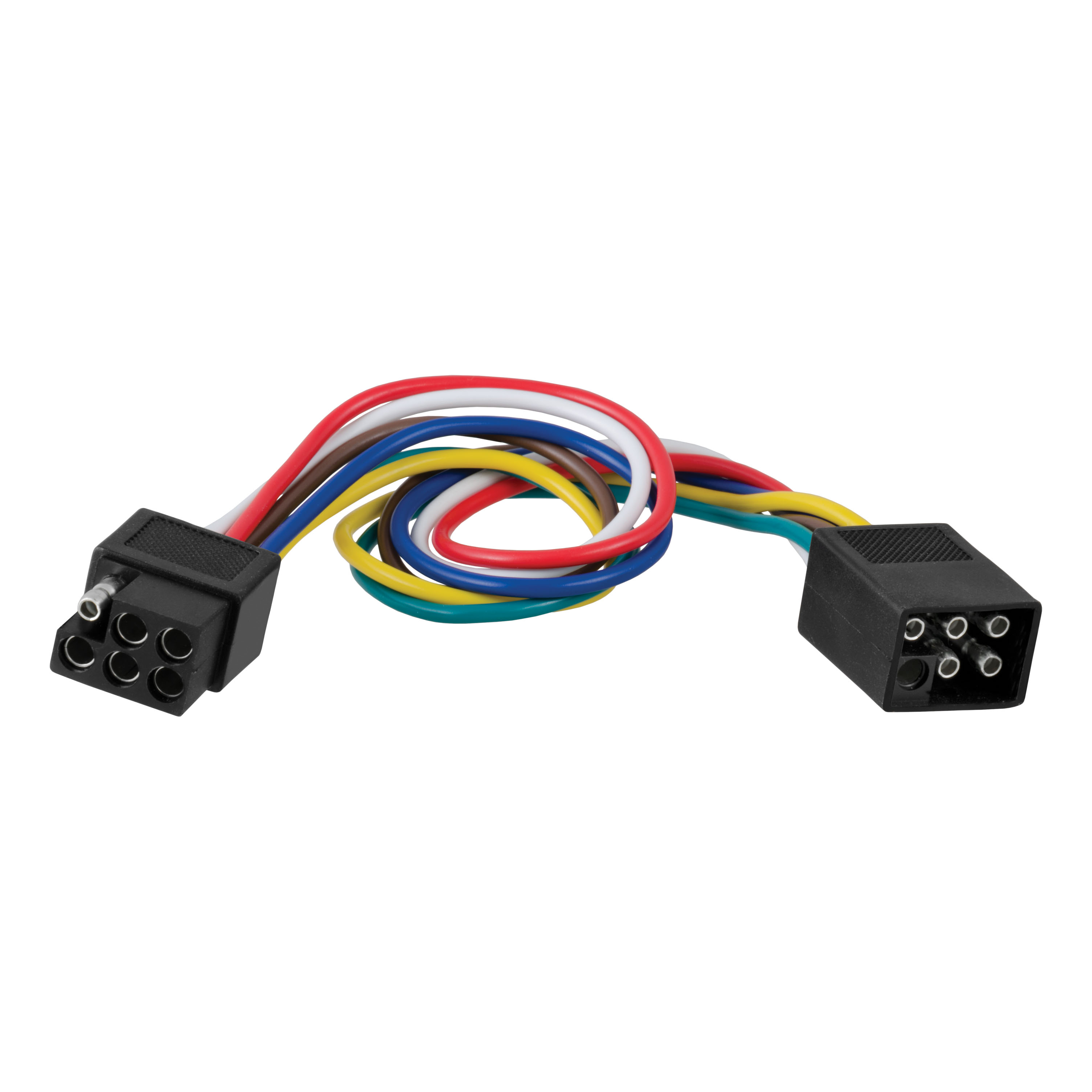 CURT 6-Way Square Connector Plug & Socket with 12" Wires (Packaged) Trailer Connector Kit thumbnail 0