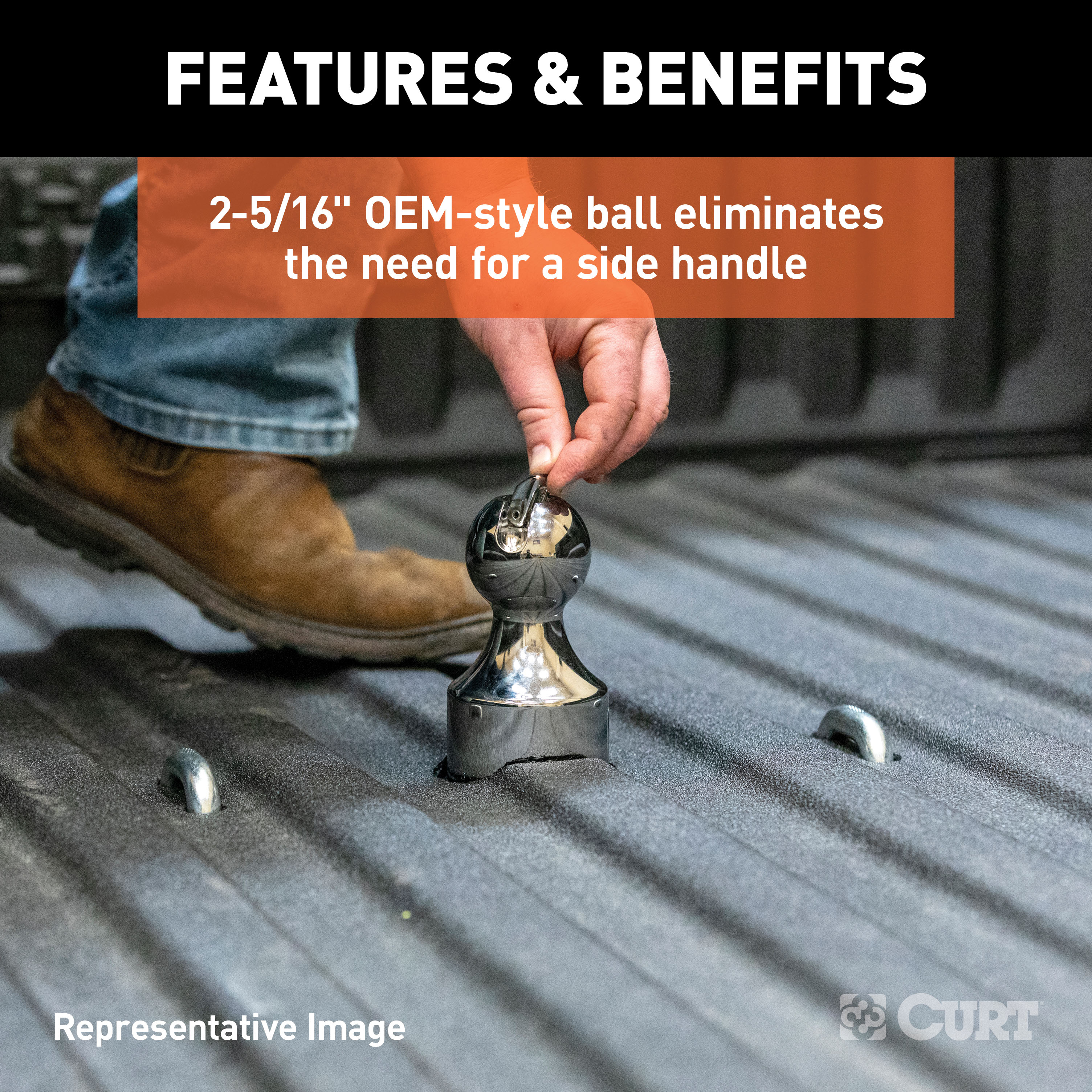 CURT OEM-Style Gooseneck Hitch, Select Ram 2500, 3500 Gooseneck Trailer Hitch thumbnail 2