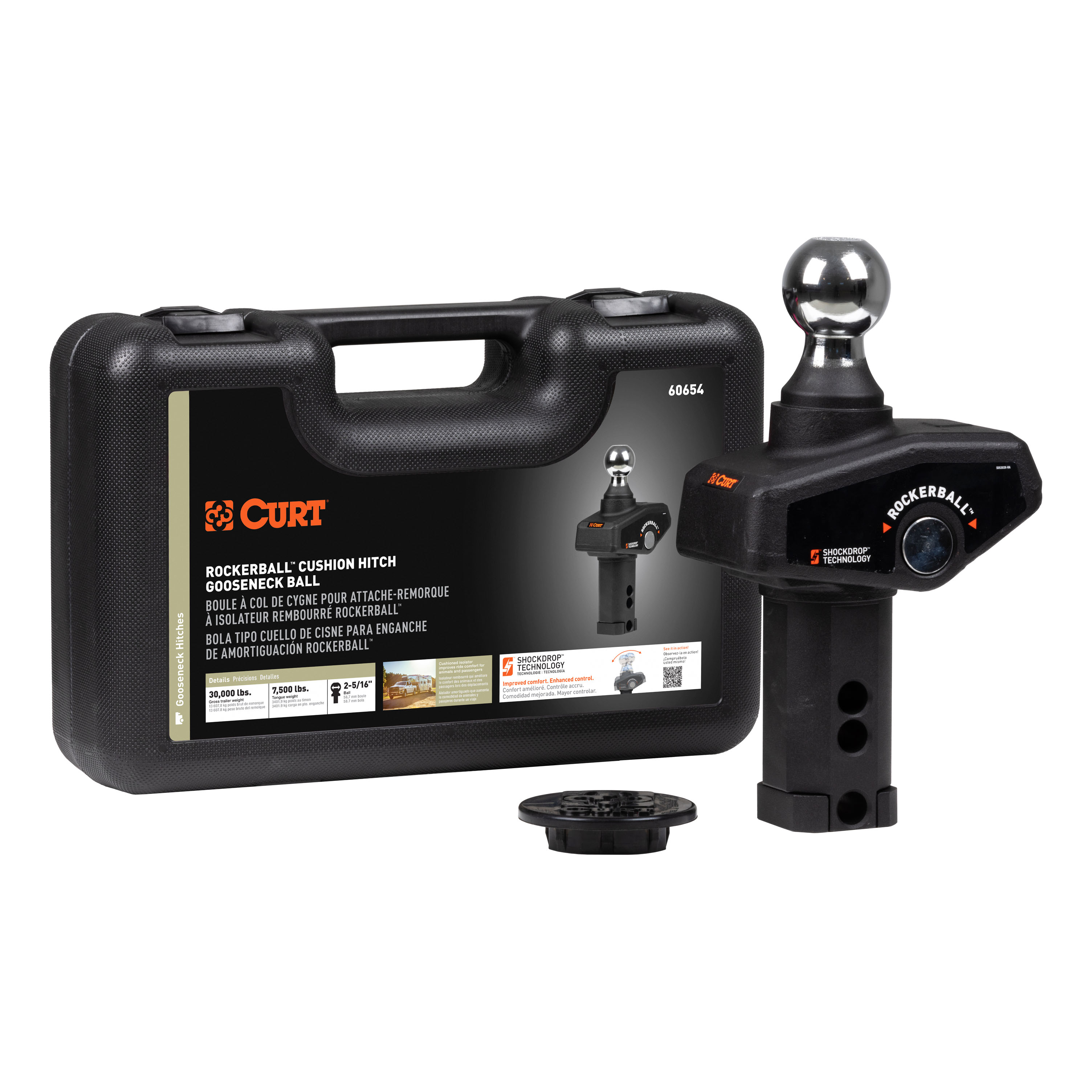 CURT RockerBall 2-5/16" Cushion Hitch Gooseneck Ball Trailer Hitch Ball thumbnail 0