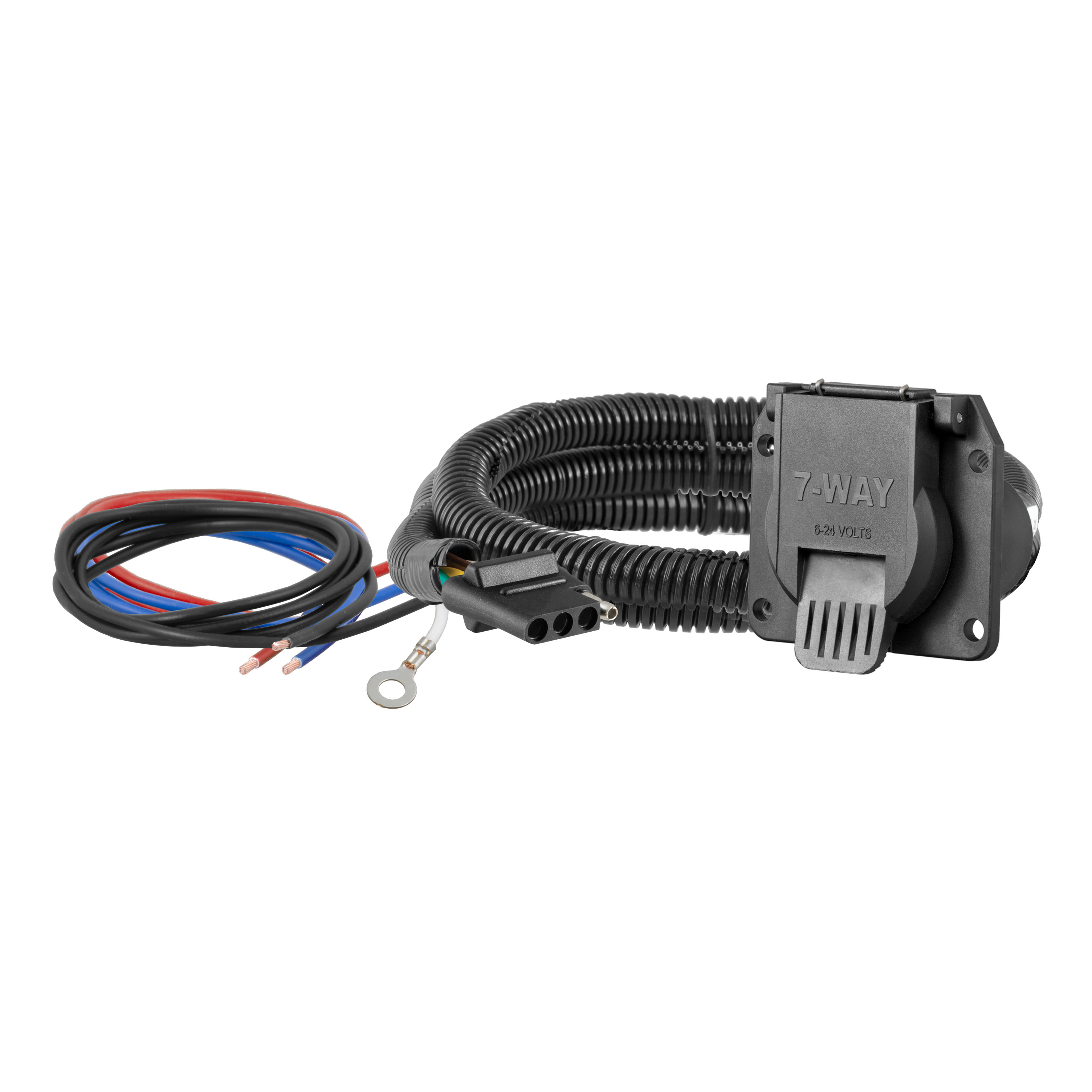 CURT Dinghy Towing Electrical Adapter (4-Way Flat Vehicle to 7-Way RV Blade) Trailer Connector Kit thumbnail 0