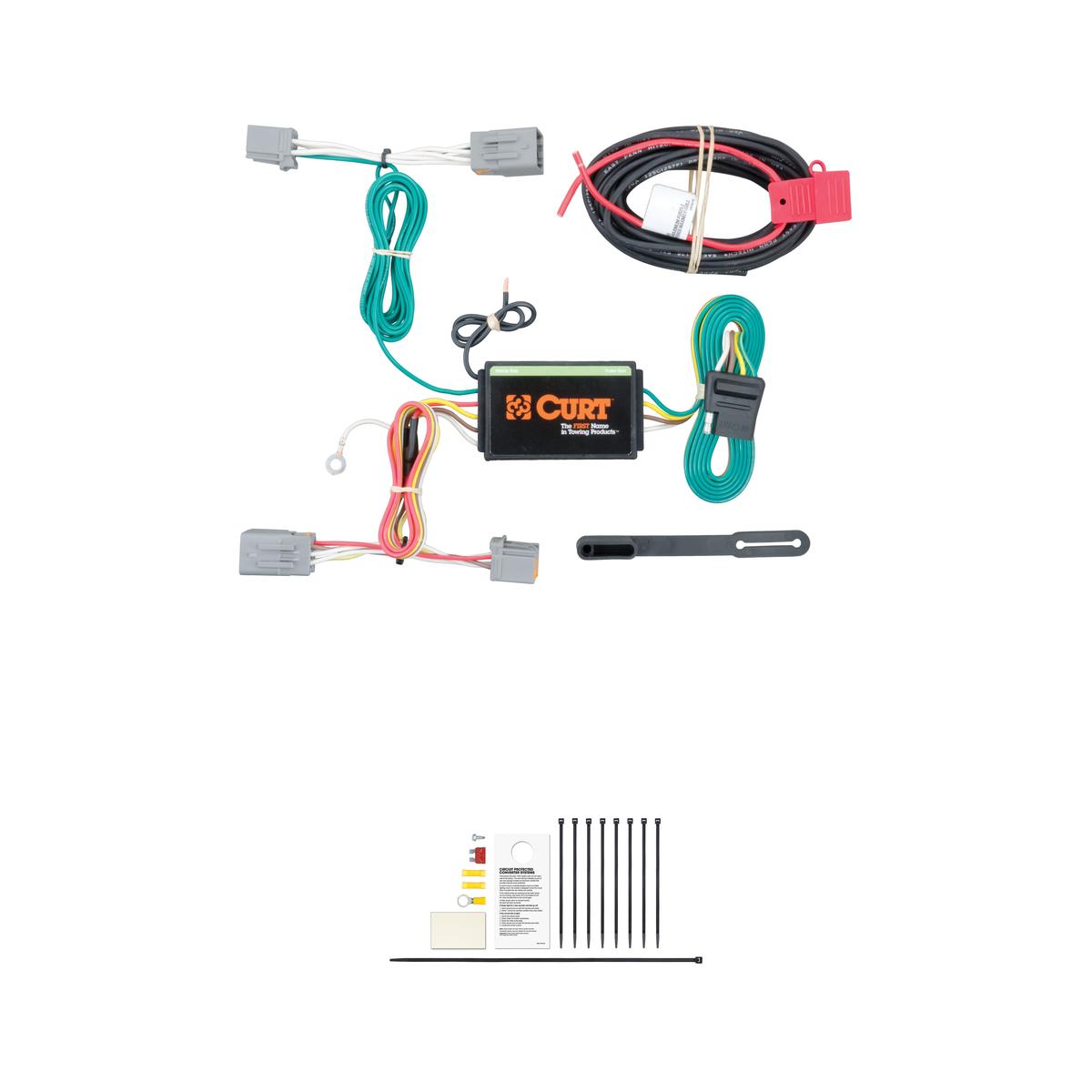 CURT Custom Wiring Harness, 4-Way Flat Output, Select Volvo S60, Cross Country Trailer Connector Kit thumbnail 0