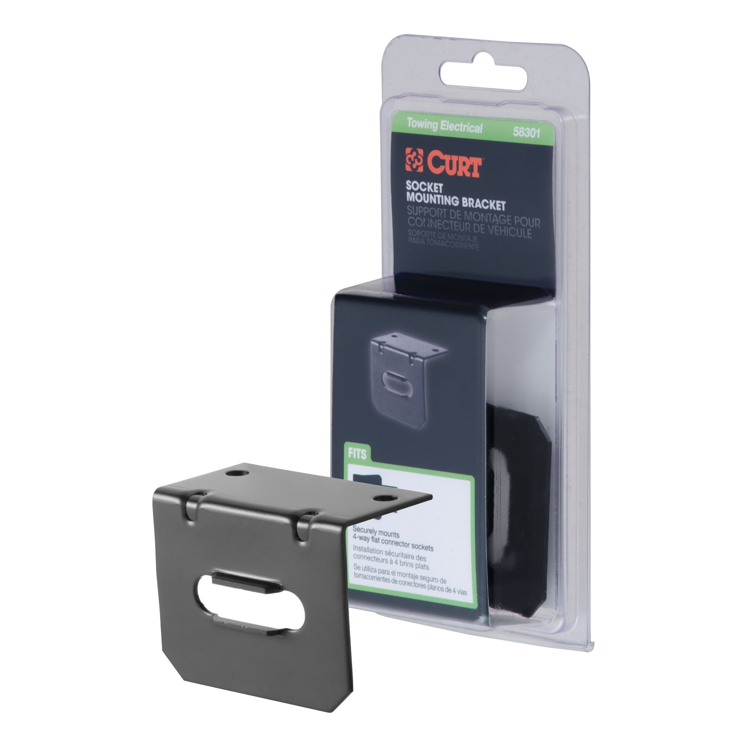 CURT Connector Mounting Bracket for 4-Way Flat (Packaged) Trailer Wire Connector Mounting Bracket thumbnail 0