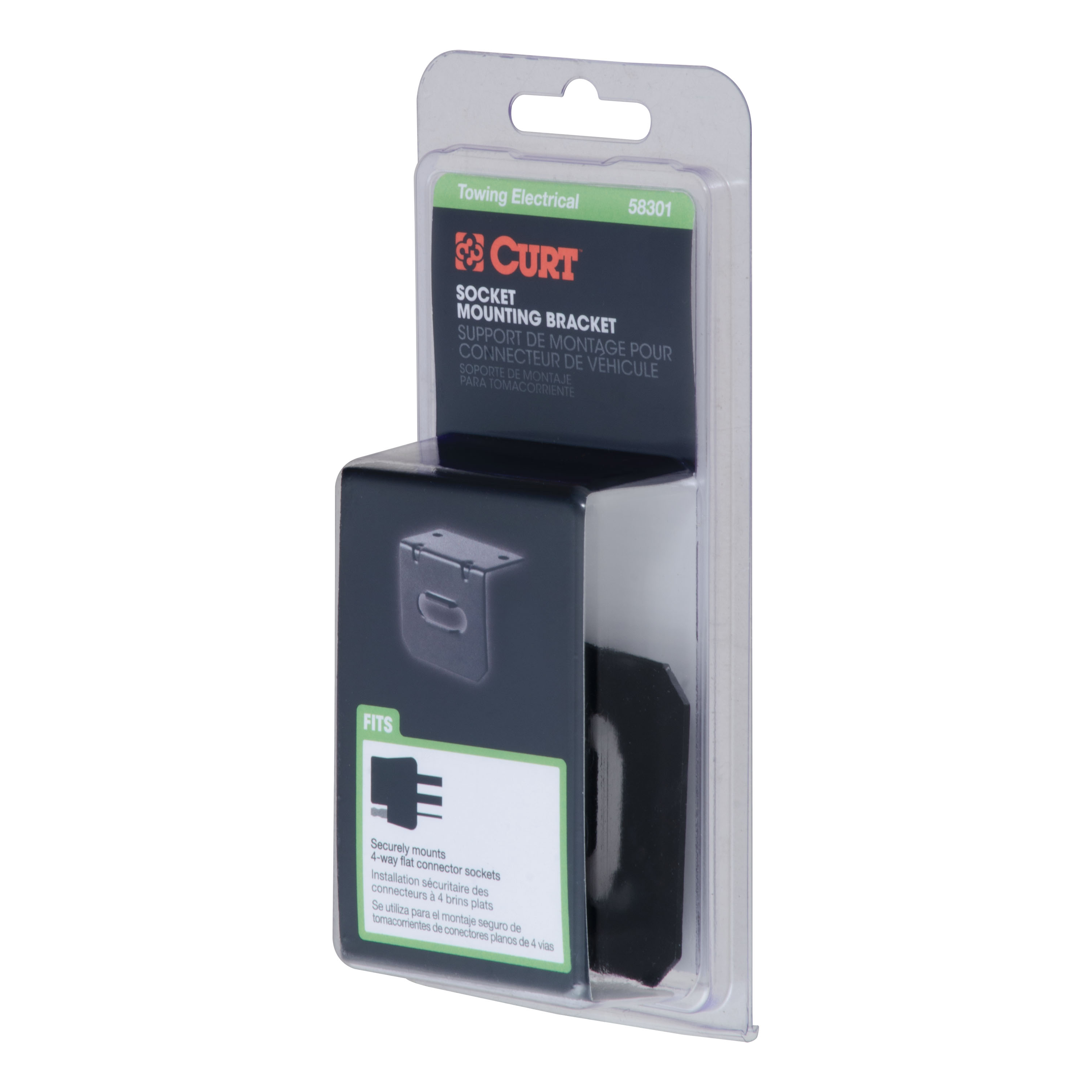 CURT Connector Mounting Bracket for 4-Way Flat (Packaged) Trailer Wire Connector Mounting Bracket thumbnail 4