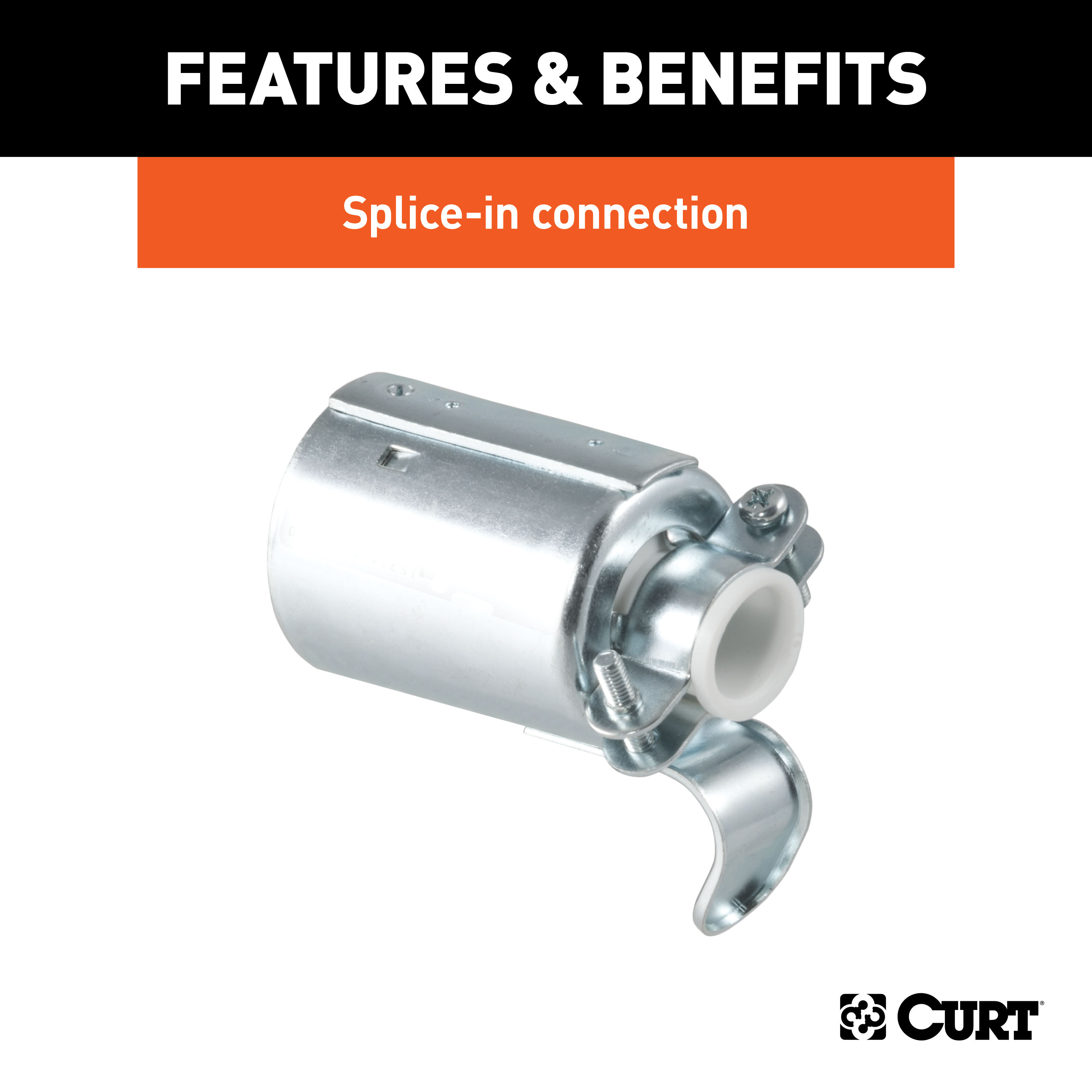 CURT 7-Way RV Blade Connector Plug (Trailer Side, Diecast Metal) Trailer Connector Kit thumbnail 2