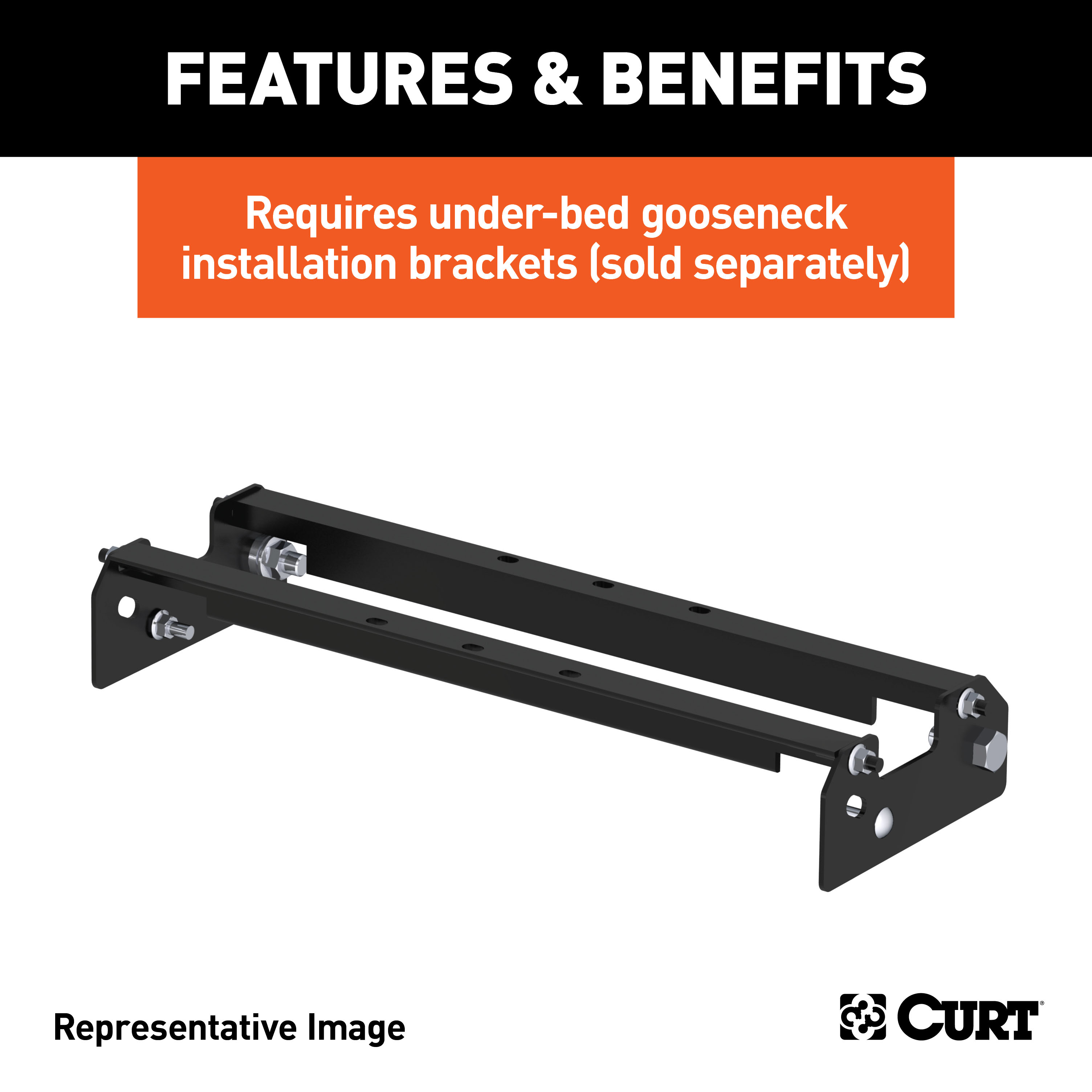 CURT Over-Bed Fixed Ball Gooseneck Hitch Gooseneck Trailer Hitch thumbnail 2