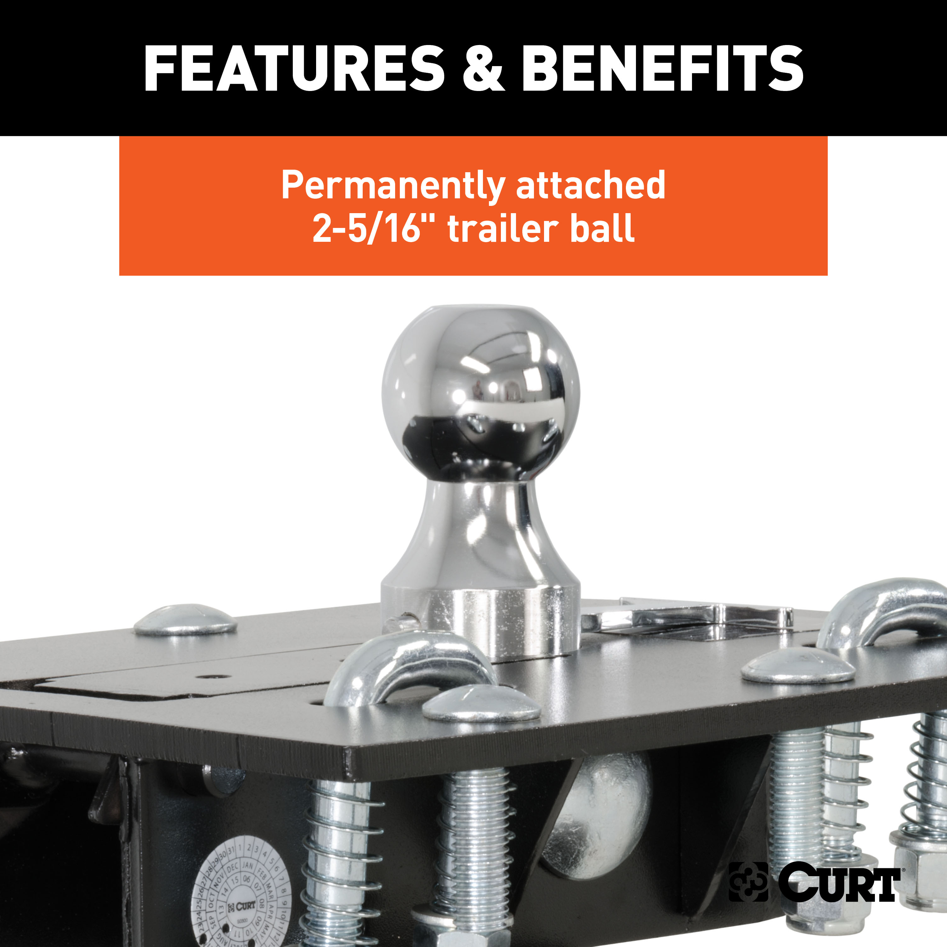 CURT Over-Bed Folding Ball Gooseneck Hitch Gooseneck Trailer Hitch thumbnail 3