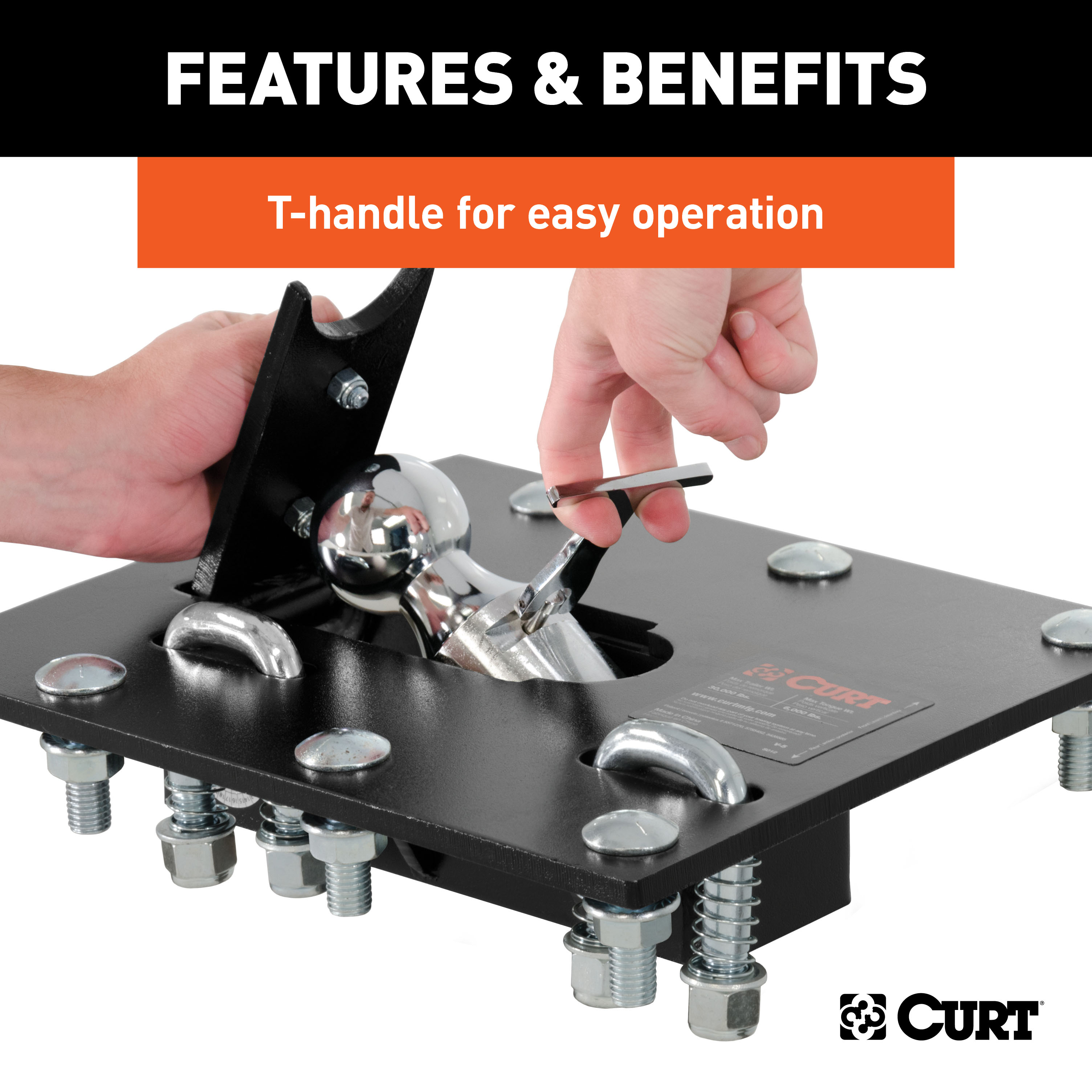 CURT Over-Bed Folding Ball Gooseneck Hitch Gooseneck Trailer Hitch thumbnail 4