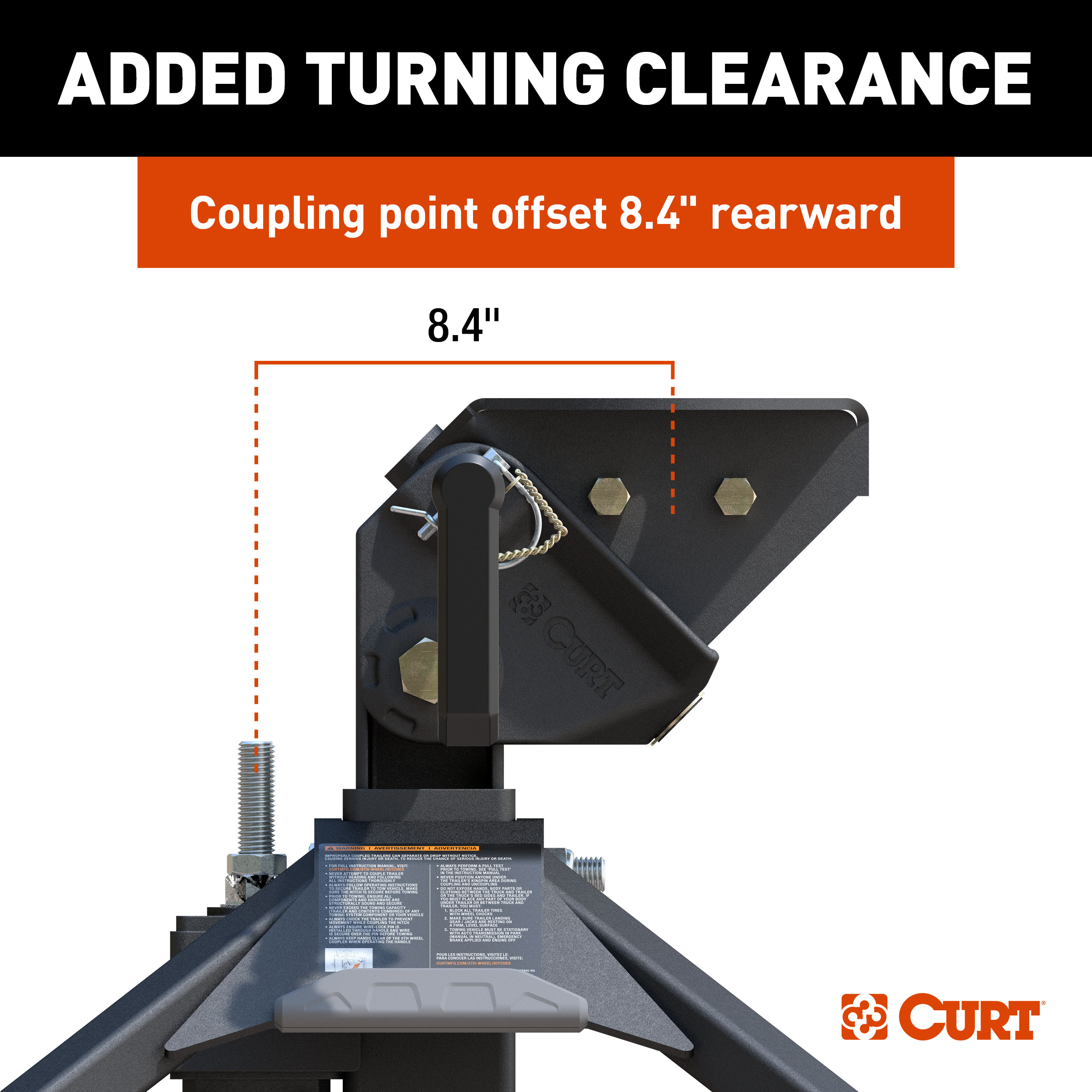 CURT CrossWing 20K Single-Point 5th Wheel Hitch for 2-5/16" Gooseneck thumbnail 6