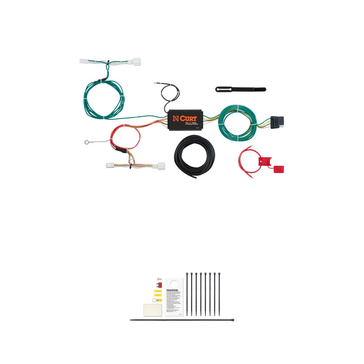 CURT Custom Wiring Harness, 4-Way Flat Output, Select Mazda CX-3 Trailer Connector Kit thumbnail 0