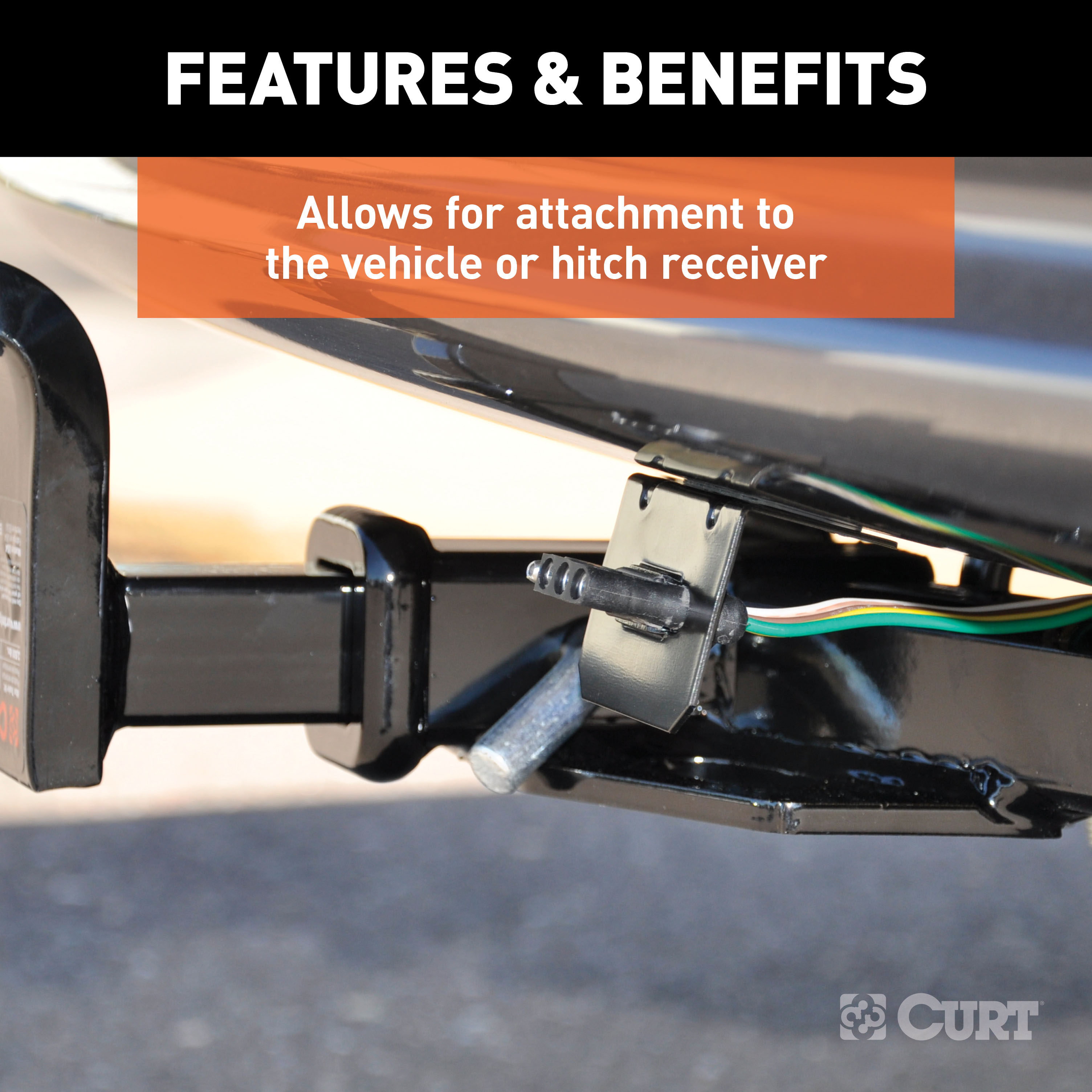 CURT Connector Mounting Bracket for 4-Way Flat Trailer Wire Connector Mounting Bracket thumbnail 2