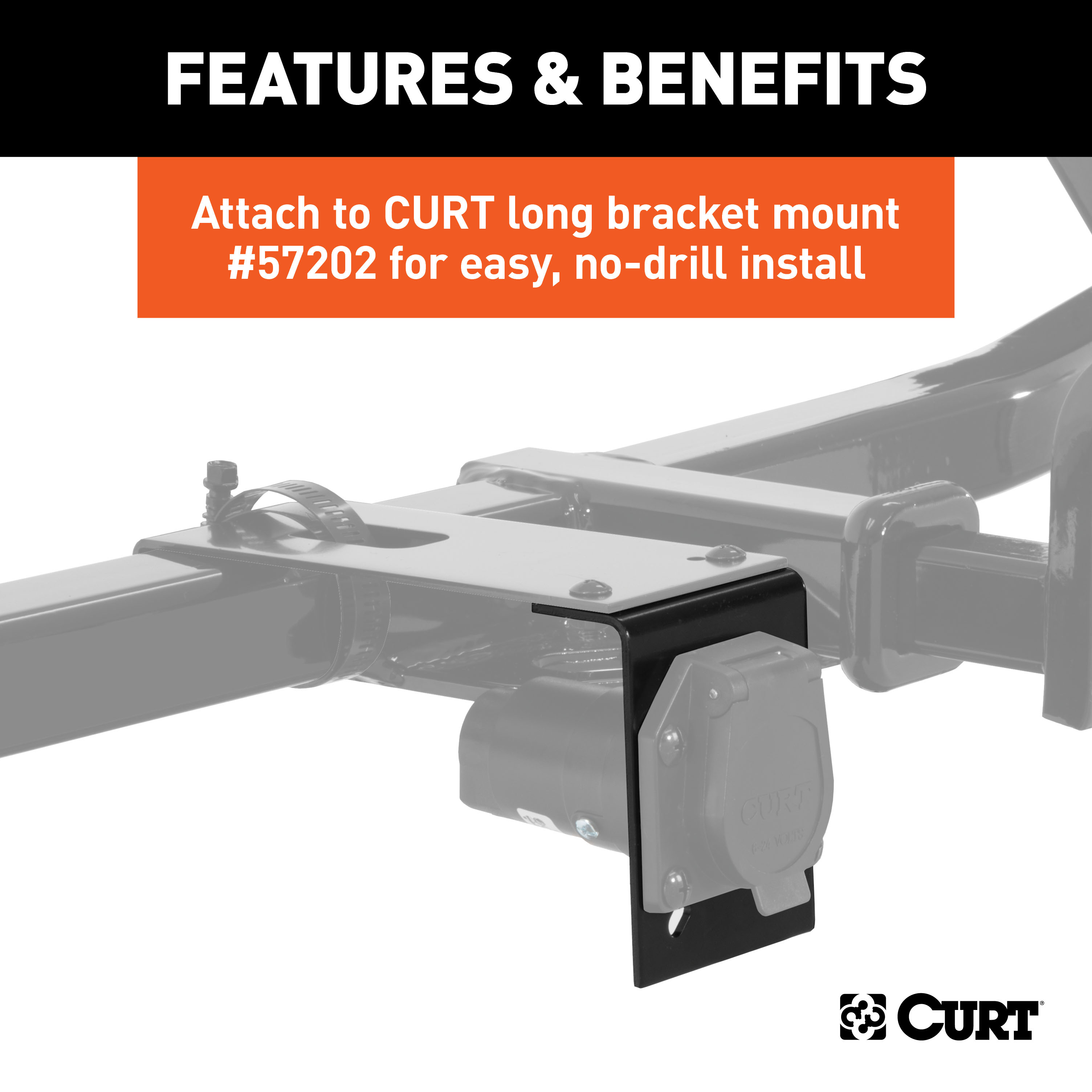 CURT Connector Mounting Brackets for 7-Way RV Blade (Black, 12-Pack) Trailer Wire Connector Mounting Bracket thumbnail 4