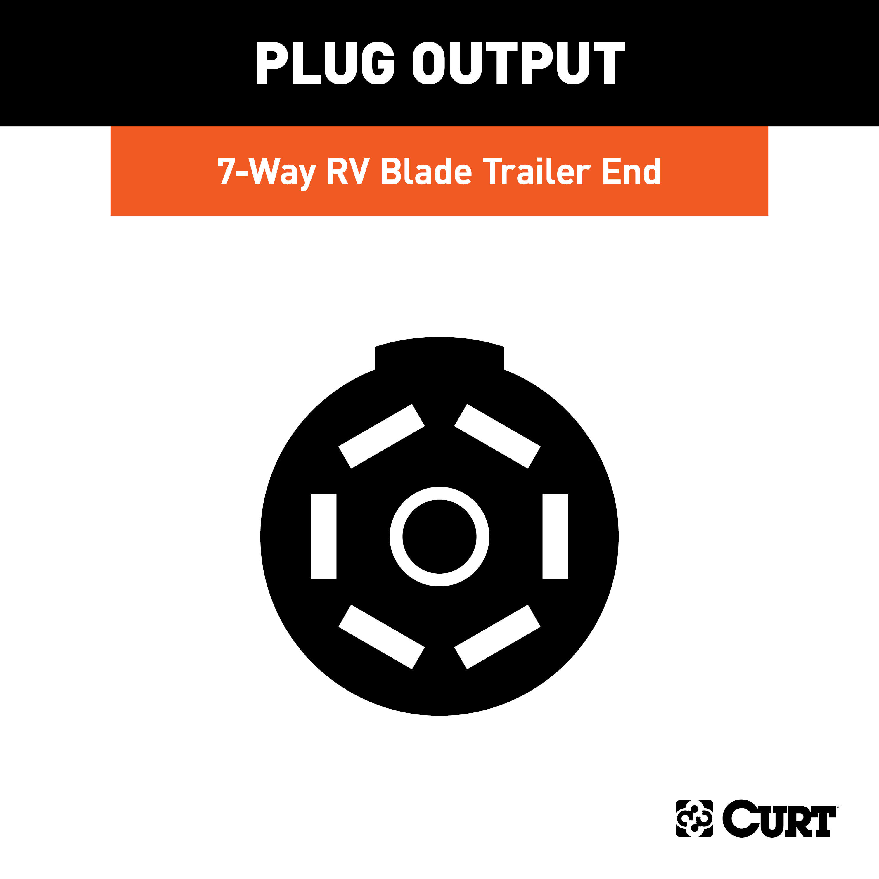 CURT 7-Way RV Blade Connector Plug (Trailer Side, Black Plastic) Trailer Connector Kit thumbnail 3