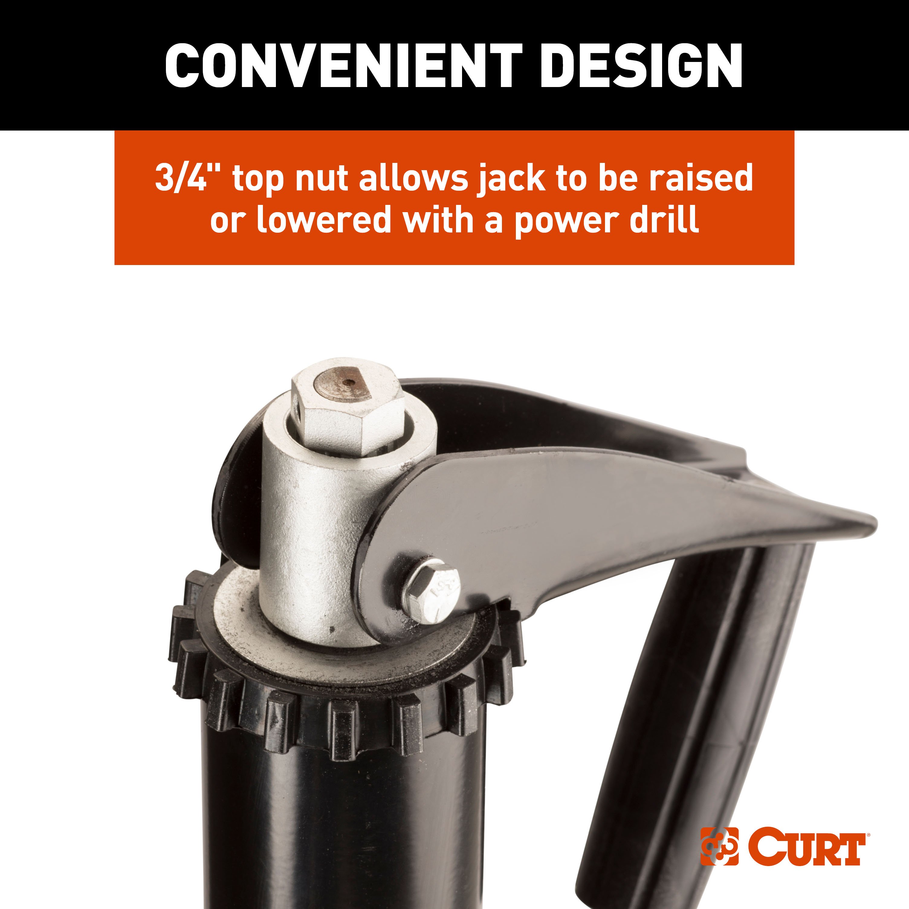 Lippert Lippert Quick Drop Drill-Operated Tongue Jack, 2,000 lbs, 14" Travel 733926 thumbnail 3