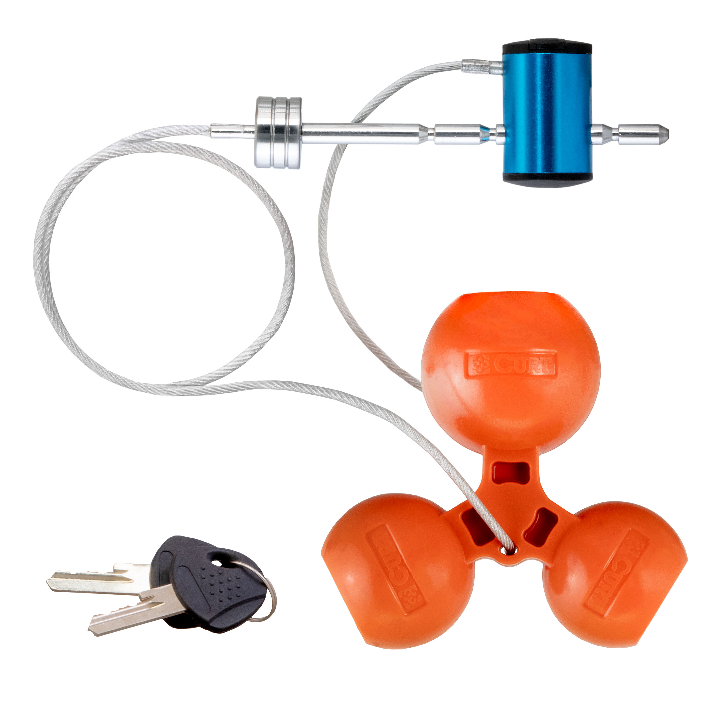 CURT Universal Tri-Ball Trailer Coupler Lock, Fits 1-7/8", 2", 2-5/16" Trailer Hitch Coupler Lock thumbnail 0