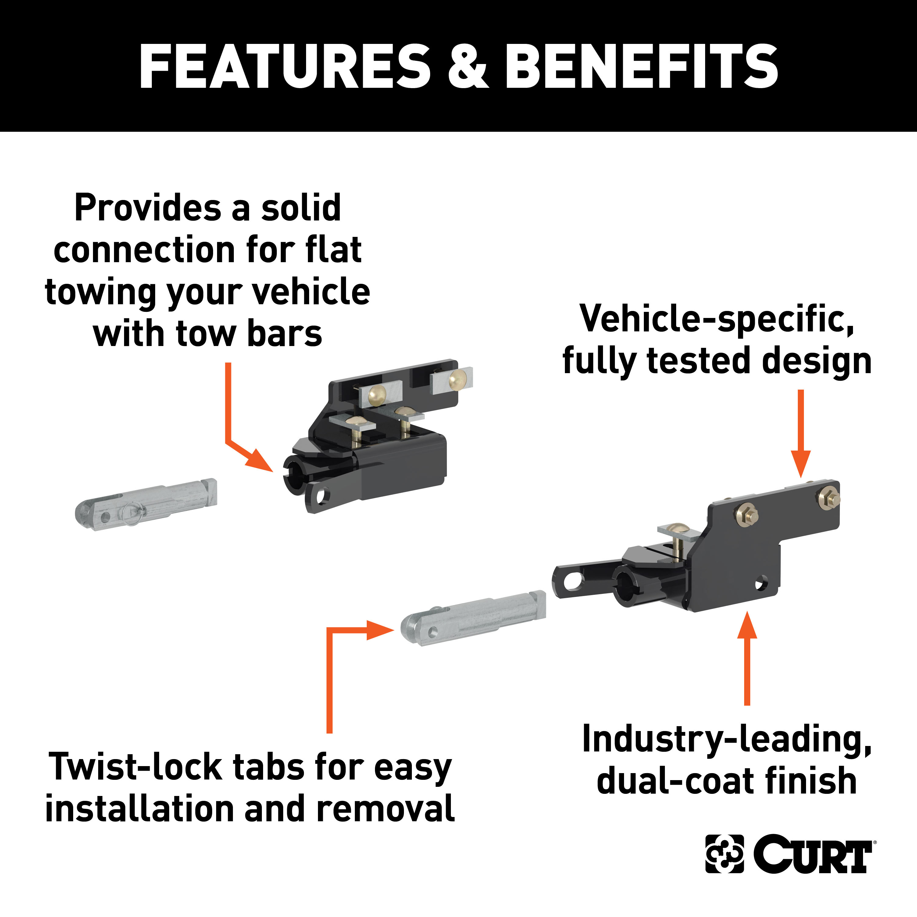 CURT Custom Tow Bar Base Plate, Select Ford F-150, Expedition, Lincoln Navigator Tow Bar thumbnail 1