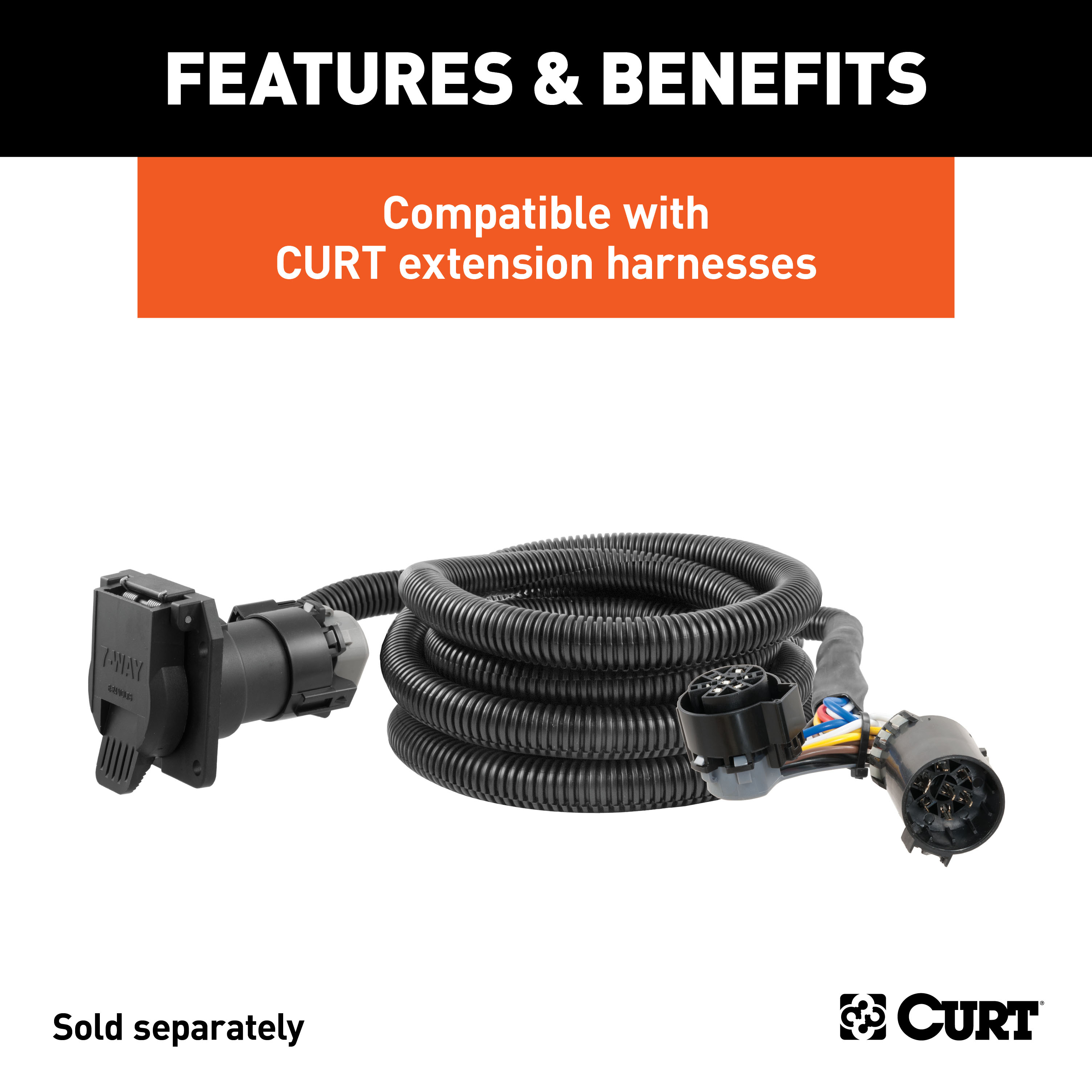 CURT Custom Wiring Harness Extension Isolator Kit for Aluminum Truck Beds Wiring Accessory Kit thumbnail 2