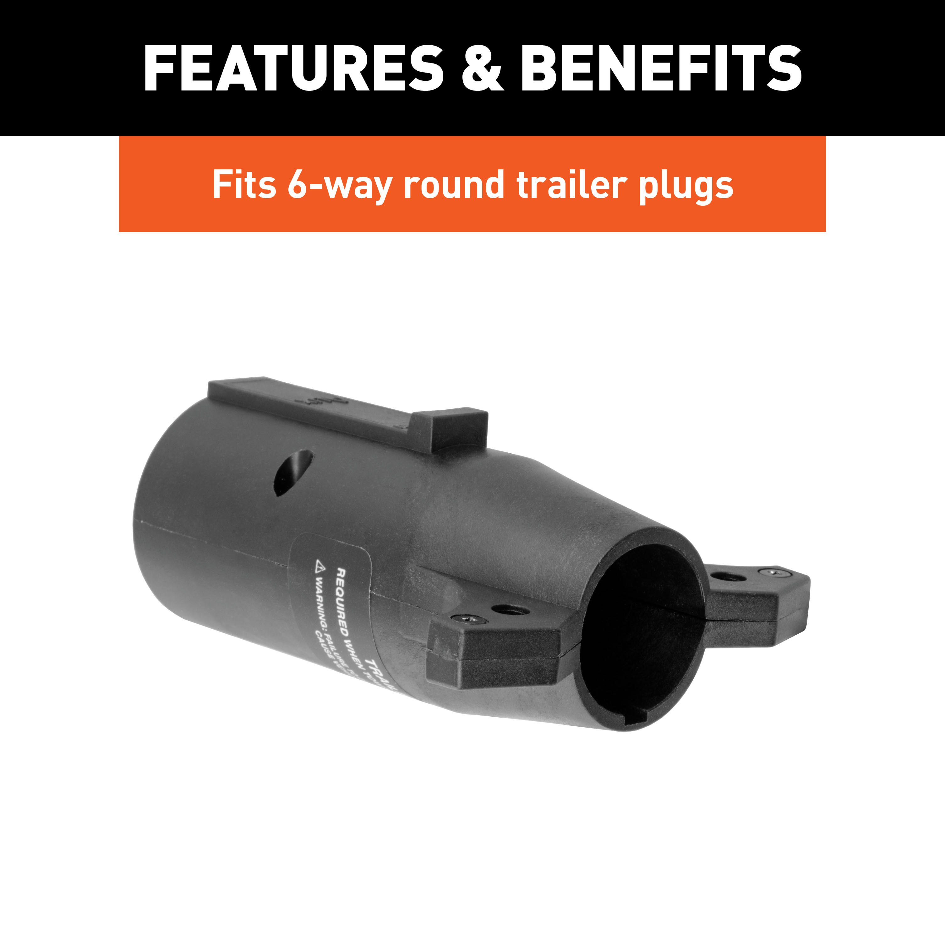 CURT LED Electrical Adapter (7-Way RV Blade Vehicle to 6-Way Round Trailer) Trailer Wiring Adapter Connector thumbnail 3