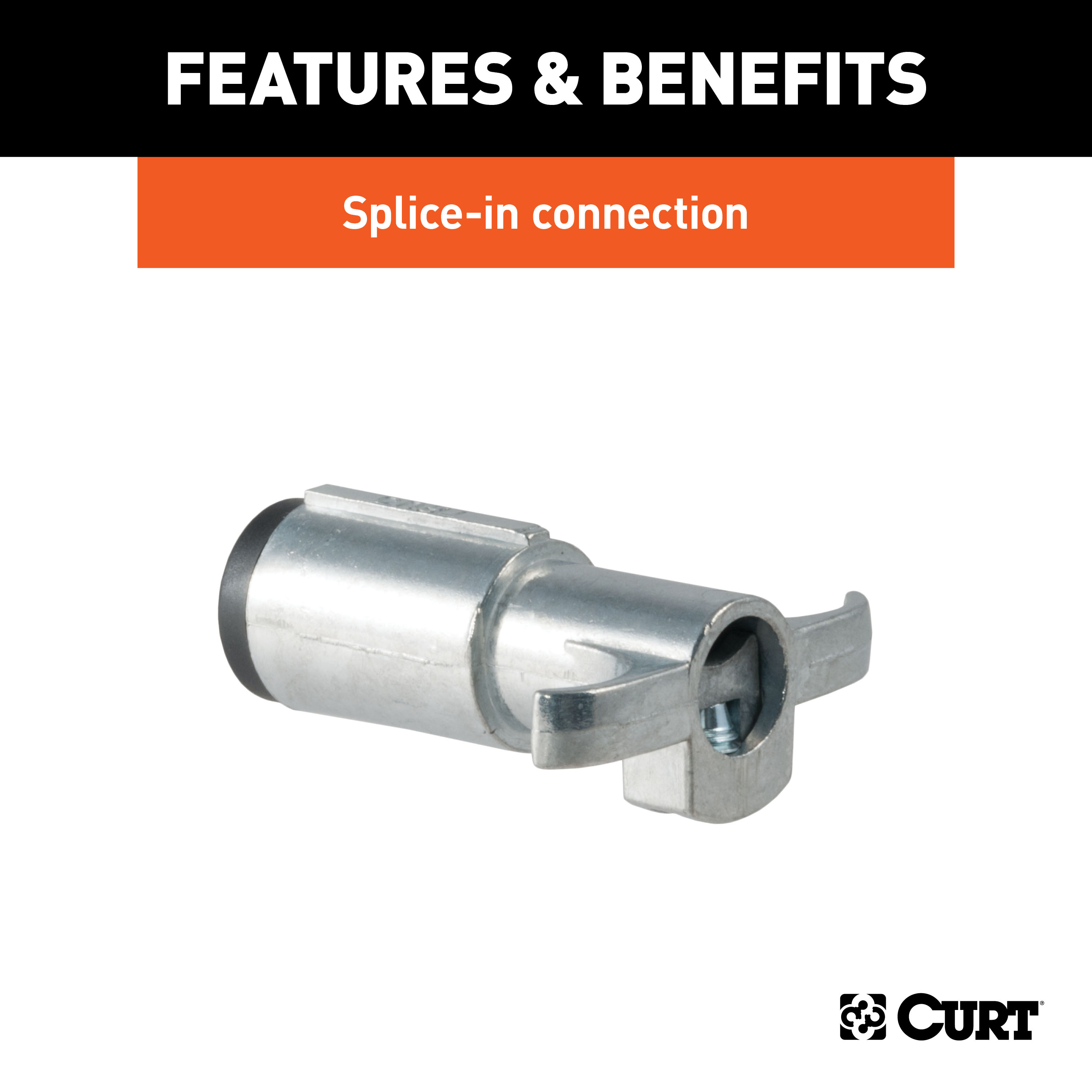 CURT 6-Way Round Connector Plug (Trailer Side, Packaged) Trailer Connector Kit thumbnail 2