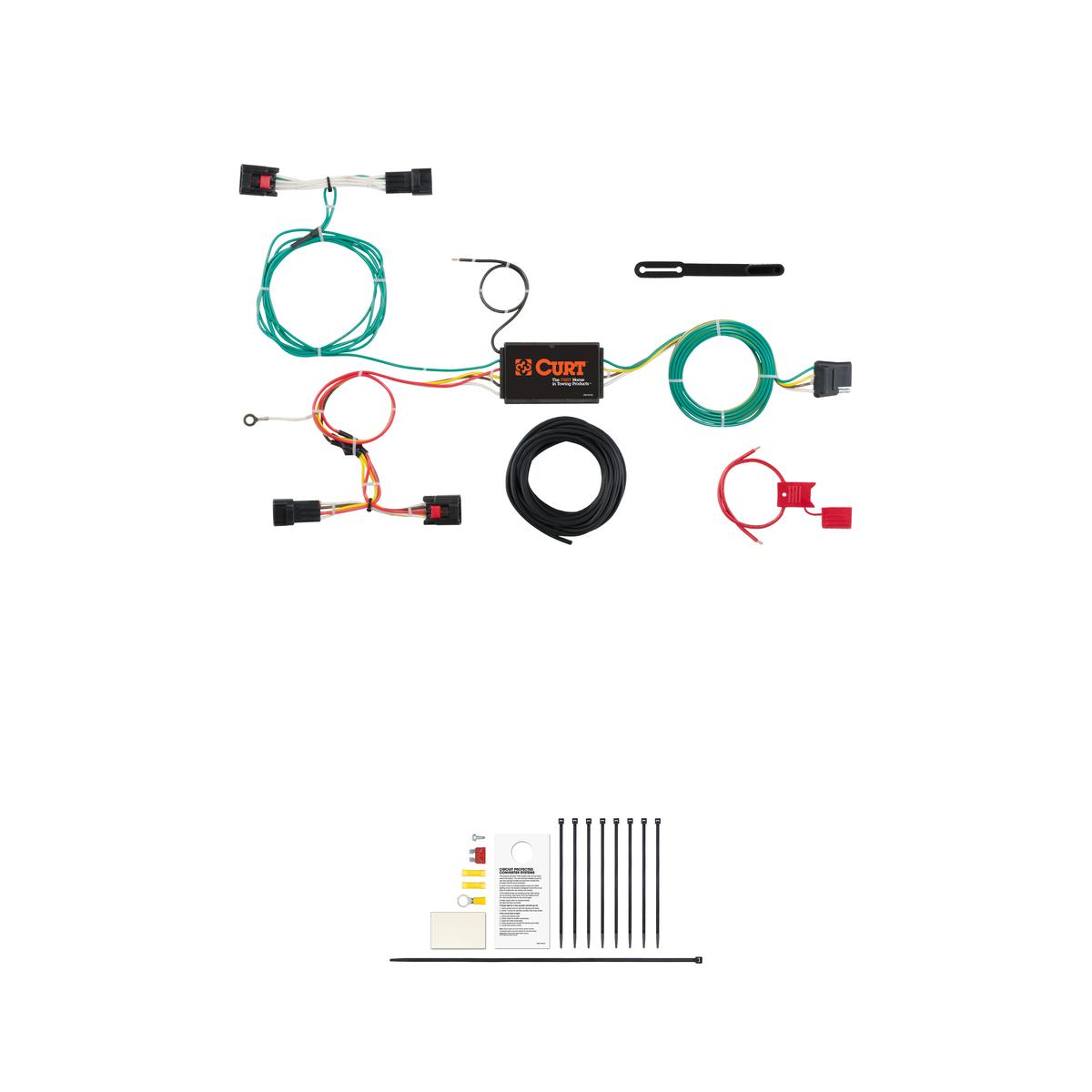 CURT Custom Wiring Harness, 4-Way Flat Output, Select Land Rover Discovery Sport Trailer Connector Kit thumbnail 0