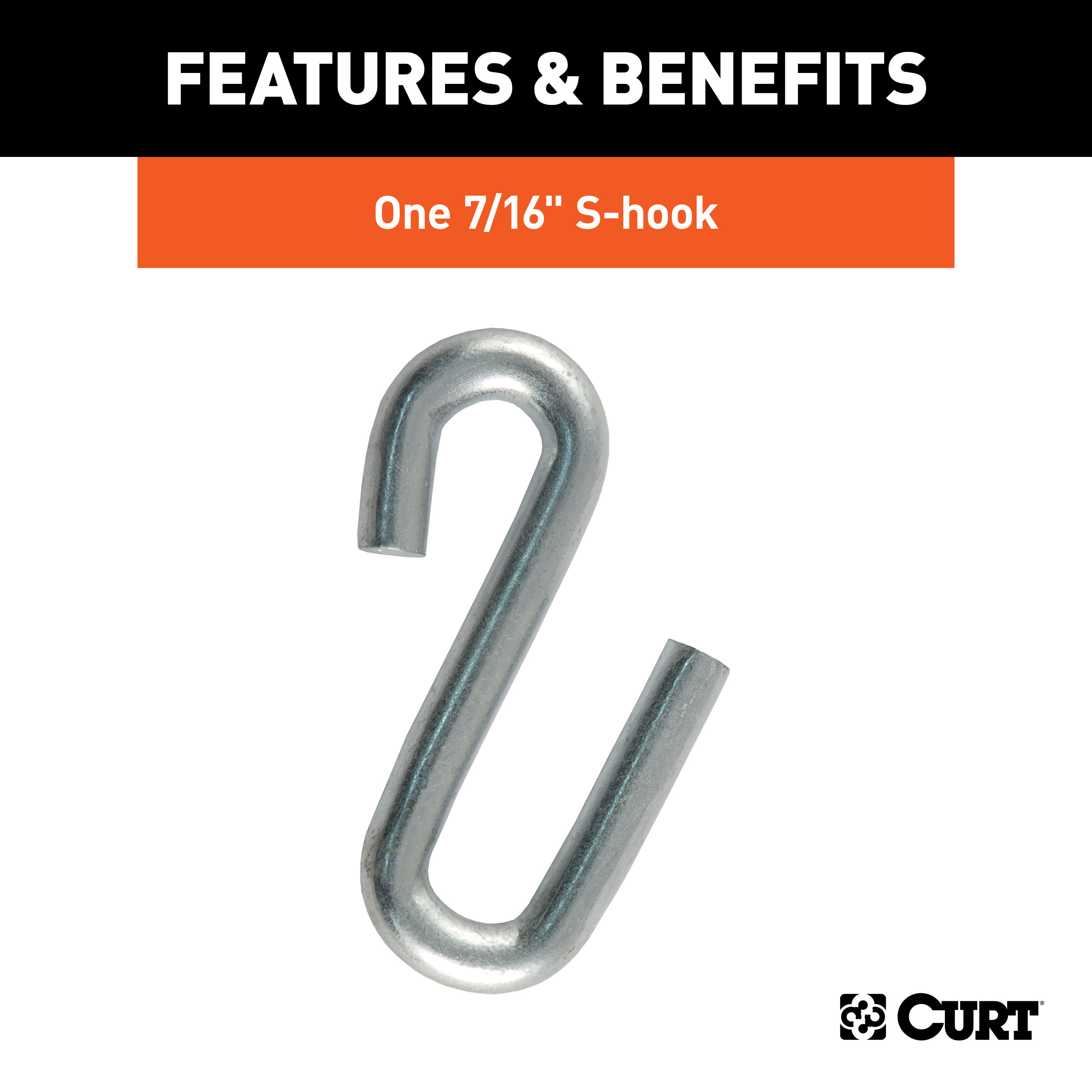 CURT 27" Safety Chain with 1 S-Hook (5,000 lbs, Clear Zinc) Trailer Hitch thumbnail 5