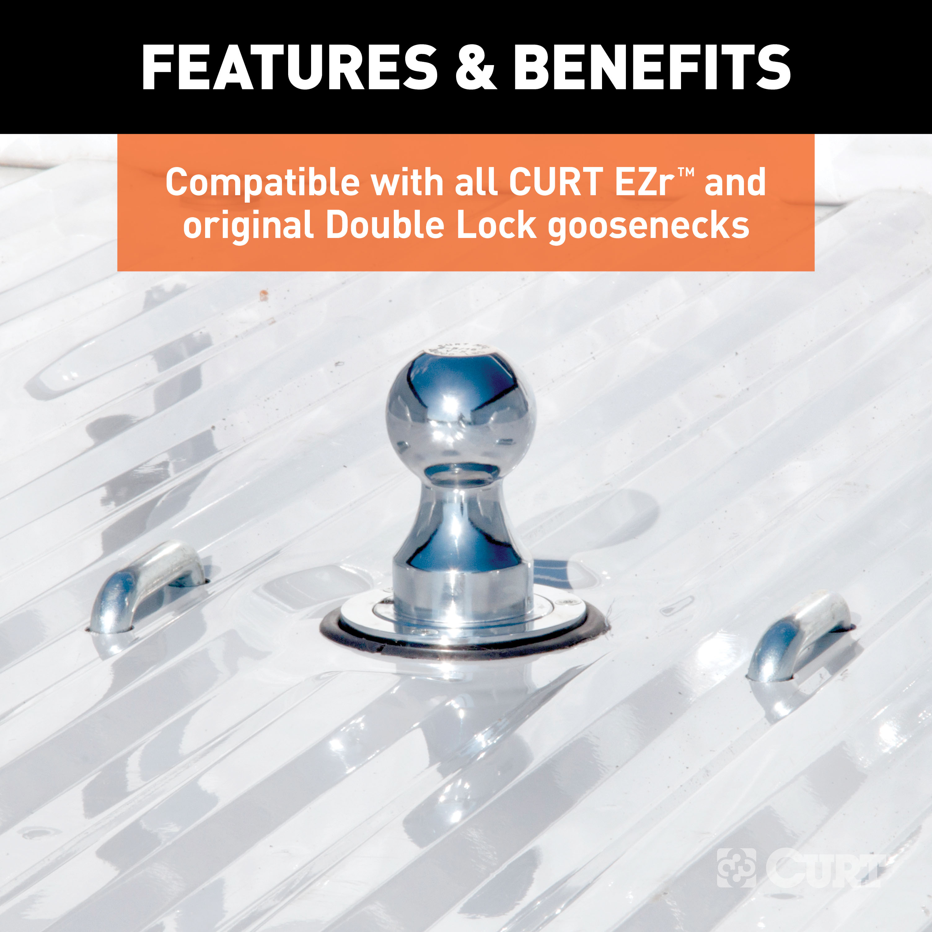 CURT Double Lock 2-5/16" Gooseneck Ball Trailer Hitch Ball thumbnail 2
