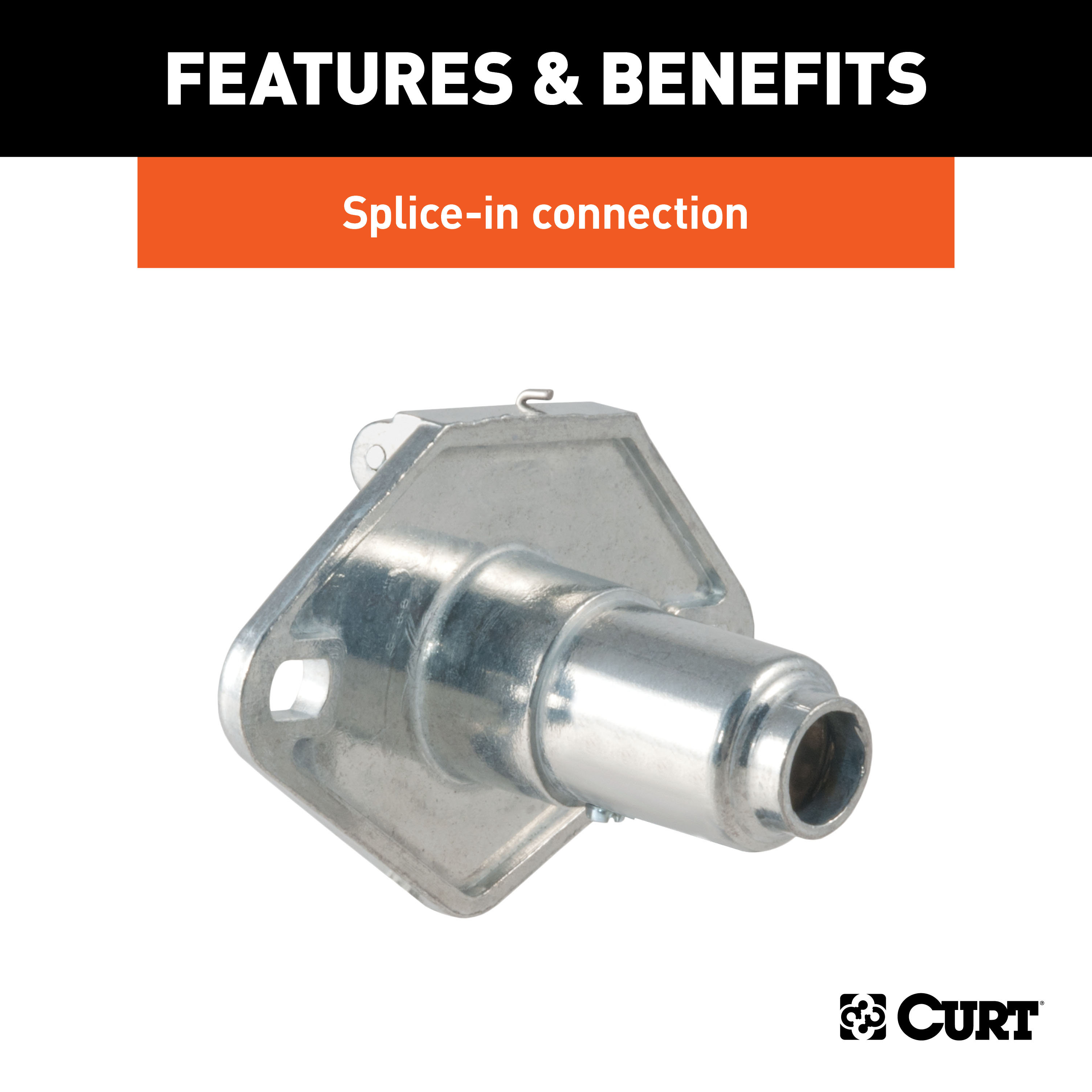 CURT 6-Way Round Connector Socket (Vehicle Side, Packaged) Trailer Connector Kit thumbnail 2