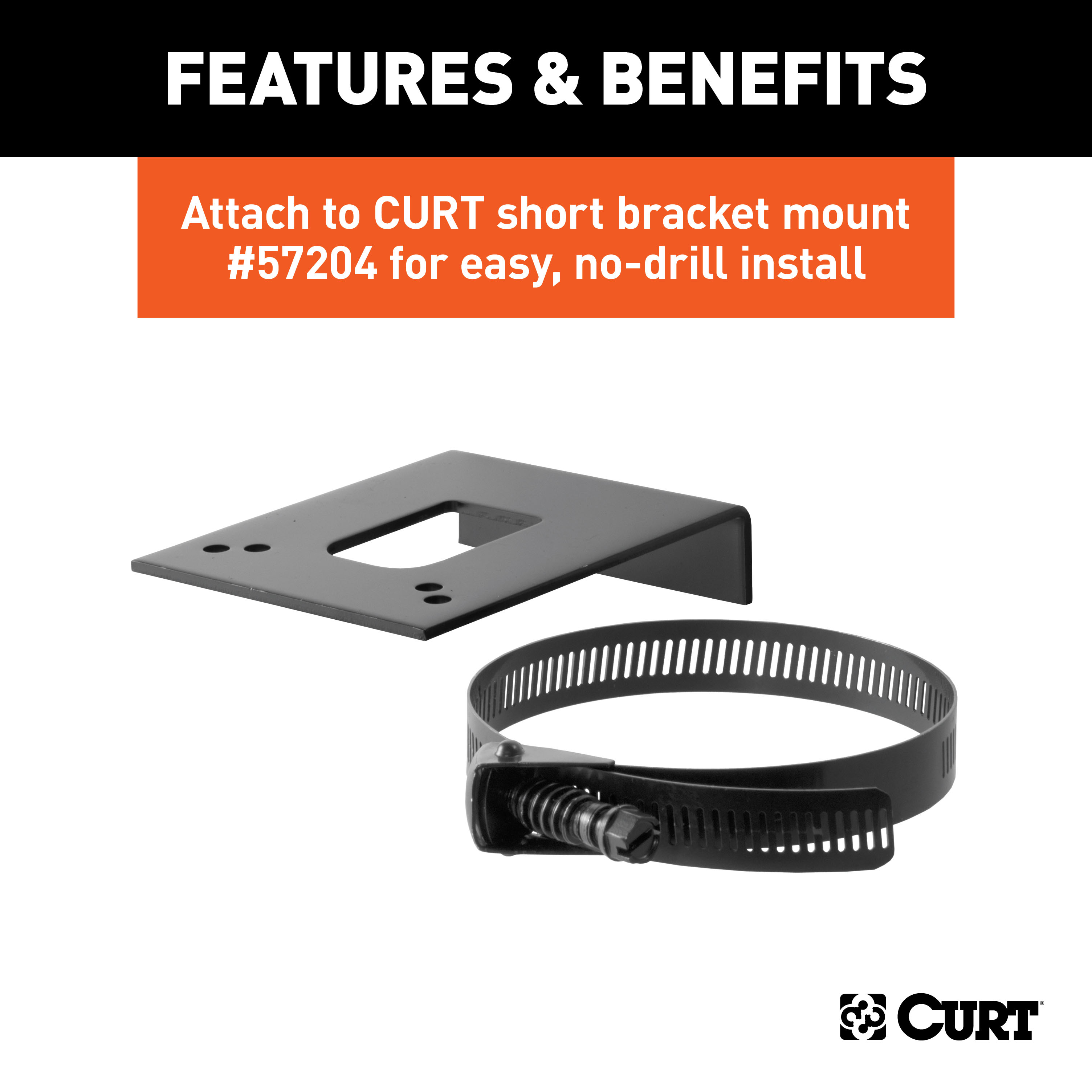 CURT Connector Mounting Bracket for 4-Way & 6-Way Round (Packaged) Trailer Wire Connector Mounting Bracket thumbnail 2