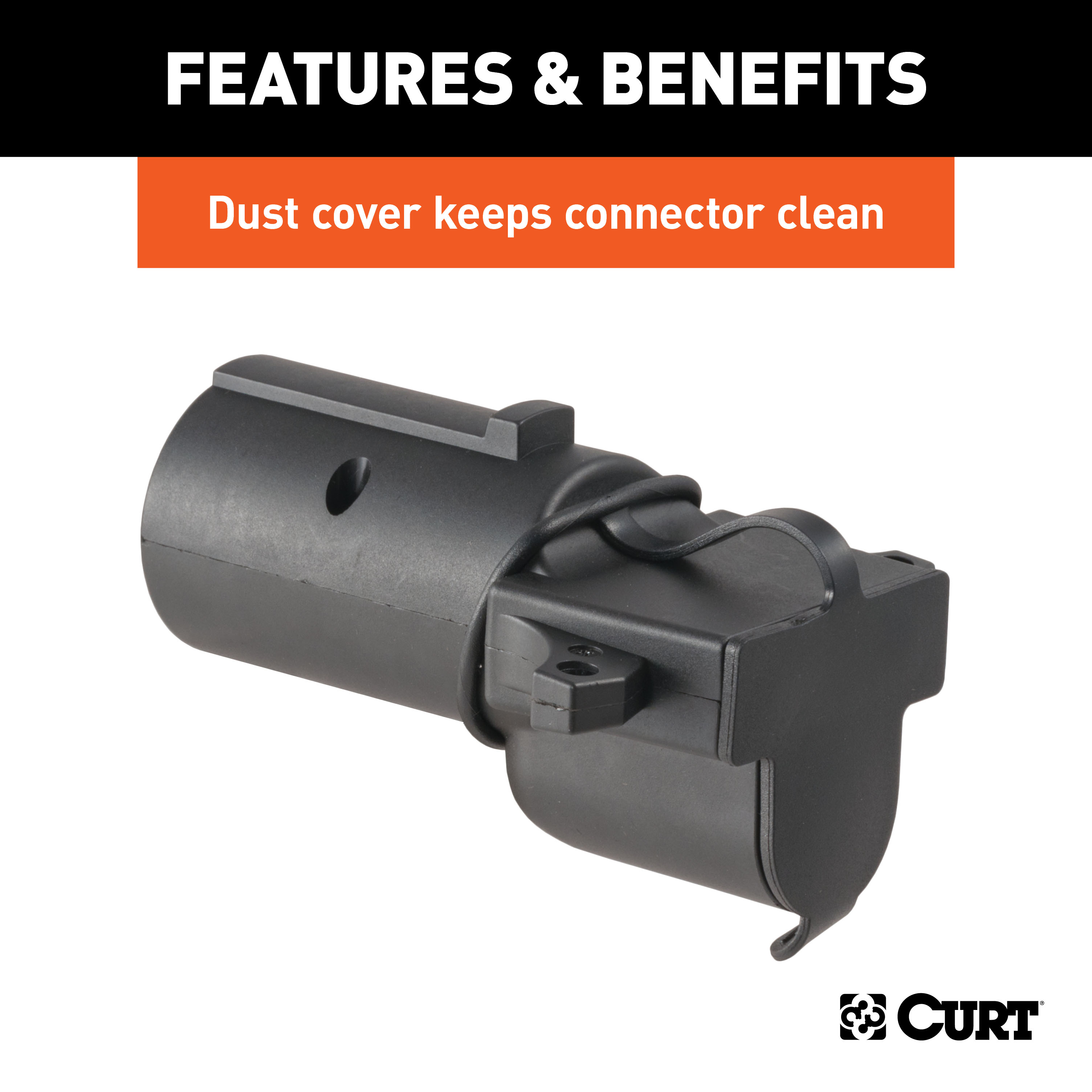 CURT Adapter with Backup Alarm (7-Way RV Blade Vehicle to 4-Way Flat Trailer) Trailer Wiring Adapter Connector thumbnail 4