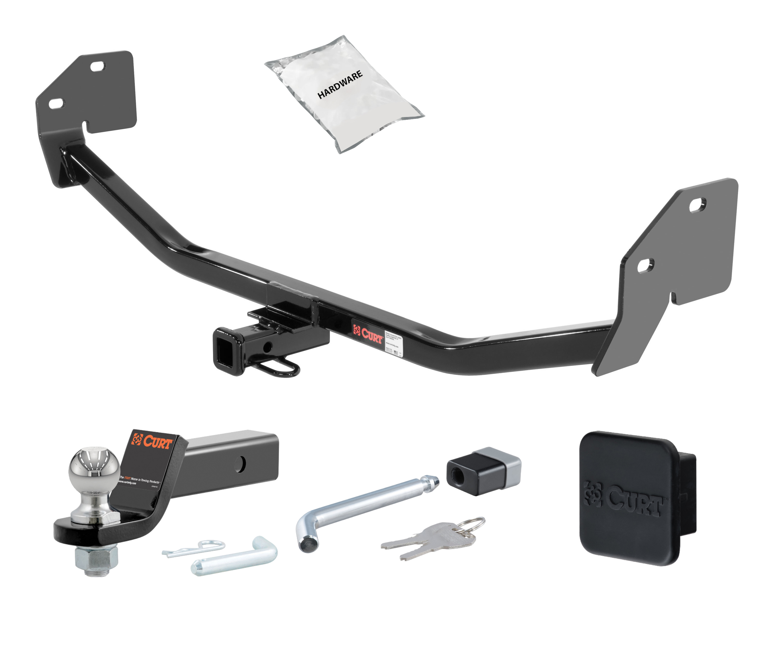 11 - 14 Ford Mustang Coupe, excluding California Special 1.25in. CURT Trailer Hitch + Ball Mount + Cover + Lock Kit by CURT HWA967 thumbnail 0