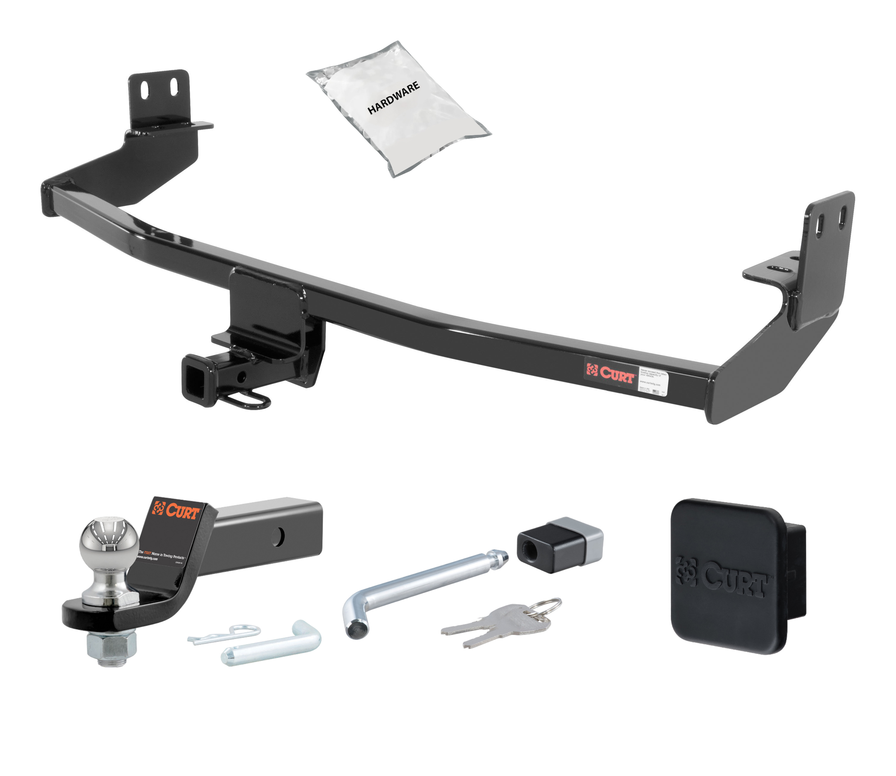 00 - 10 Chrysler PT Cruiser -- 1.25in. CURT Trailer Hitch + Ball Mount + Cover + Lock Kit by CURT HWA645 thumbnail 0