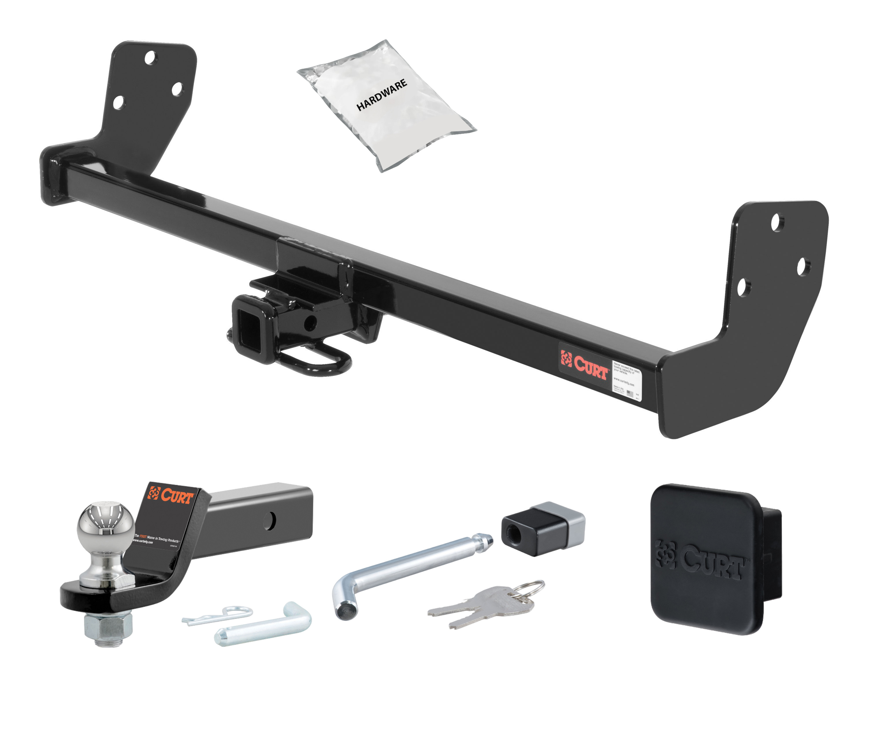 93 - 02 Toyota Corolla Sedan 1.25in. CURT Trailer Hitch + Ball Mount + Cover + Lock Kit by CURT HWA2376 thumbnail 0