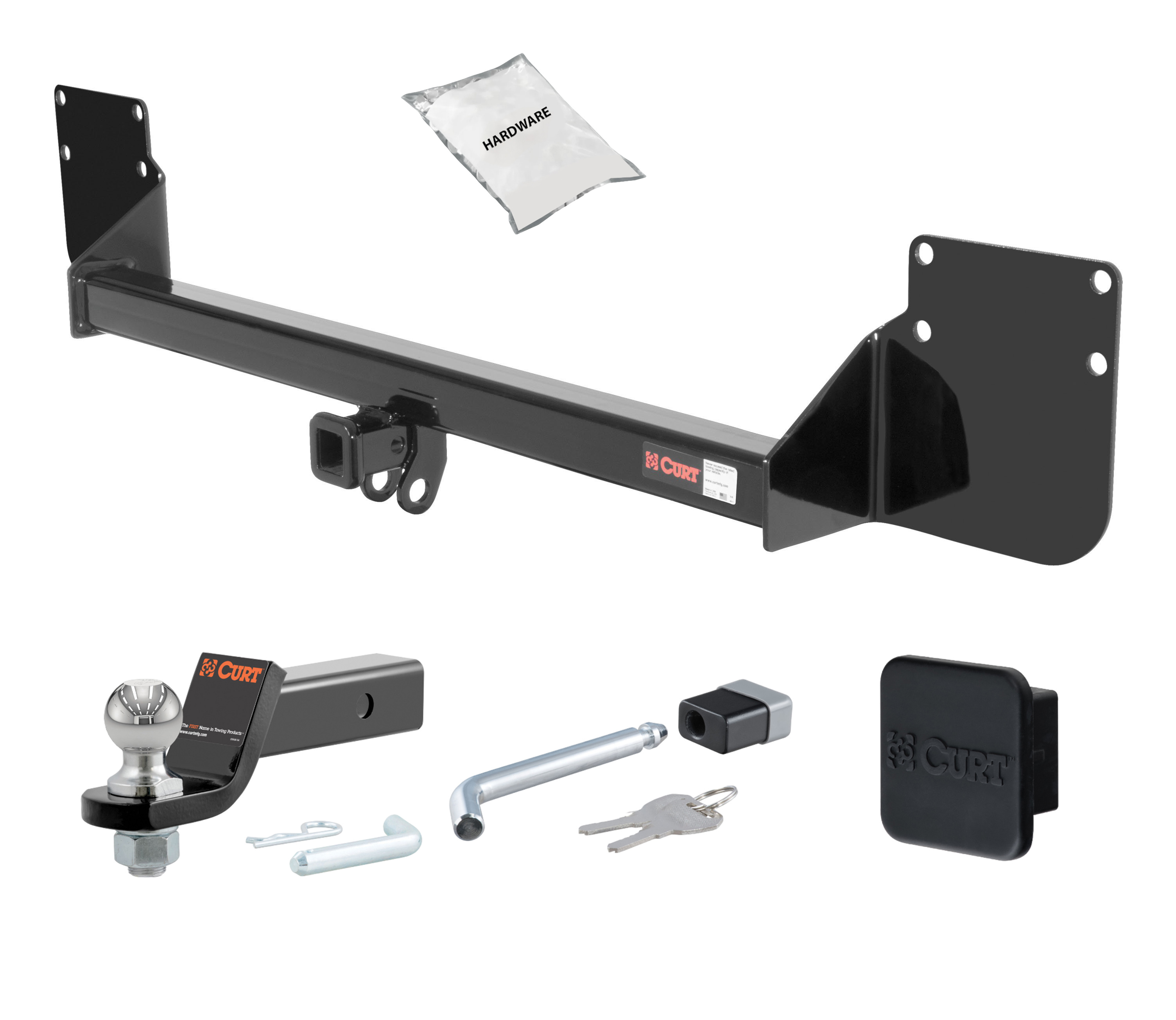 09 - 10 Mini Cooper Convertible, excluding 'S' model 1.25in. CURT Trailer Hitch + Ball Mount + Cover + Lock Kit by CURT HWA1960 thumbnail 0