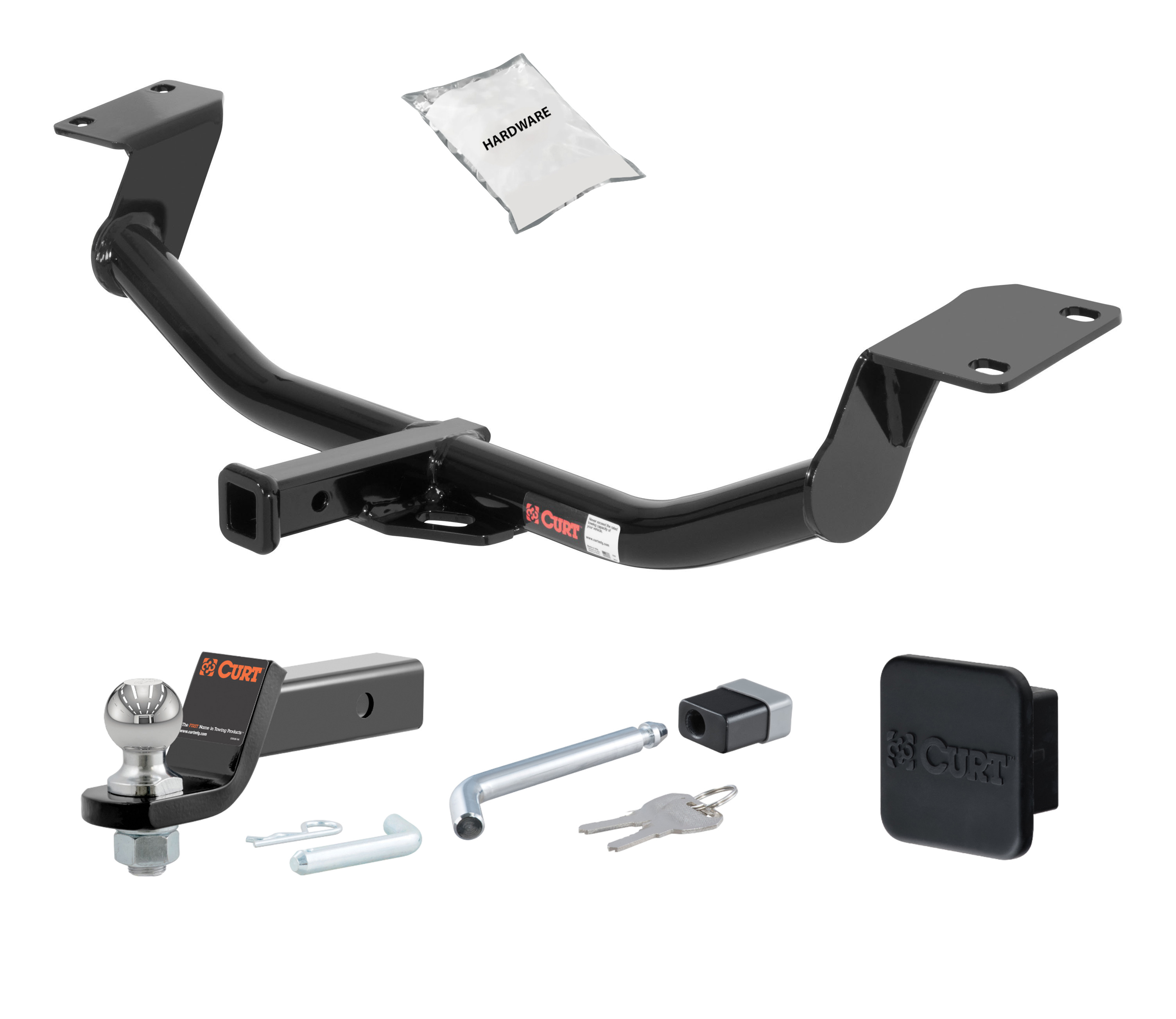 03 - 08 Toyota Matrix XR and XRS 1.25in. CURT Trailer Hitch + Ball Mount + Cover + Lock Kit by CURT HWA2407 thumbnail 0
