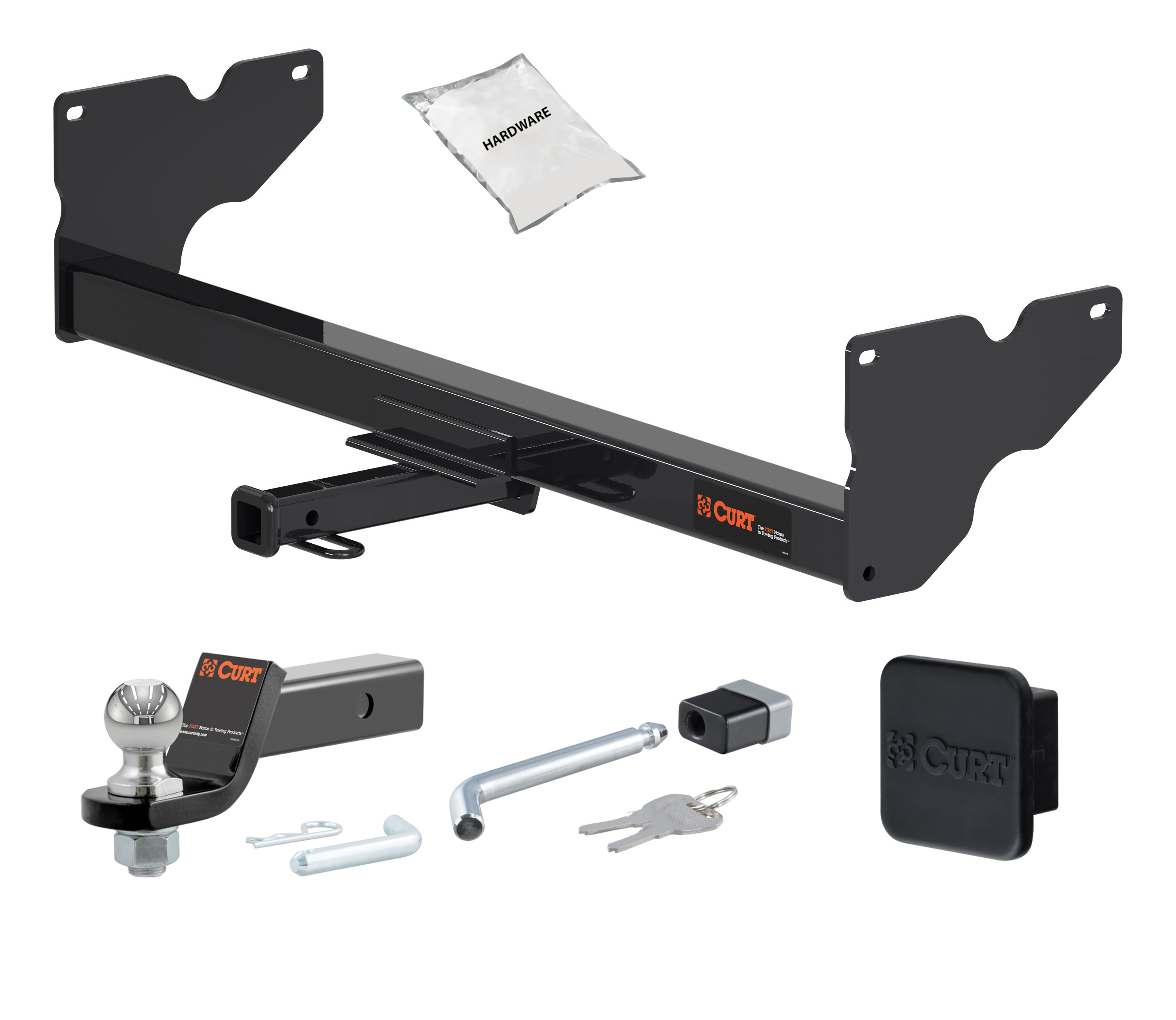 18 - 24 Volkswagen Tiguan -- 1.25in. CURT Trailer Hitch + Ball Mount + Cover + Lock Kit by CURT HWA2518 thumbnail 0