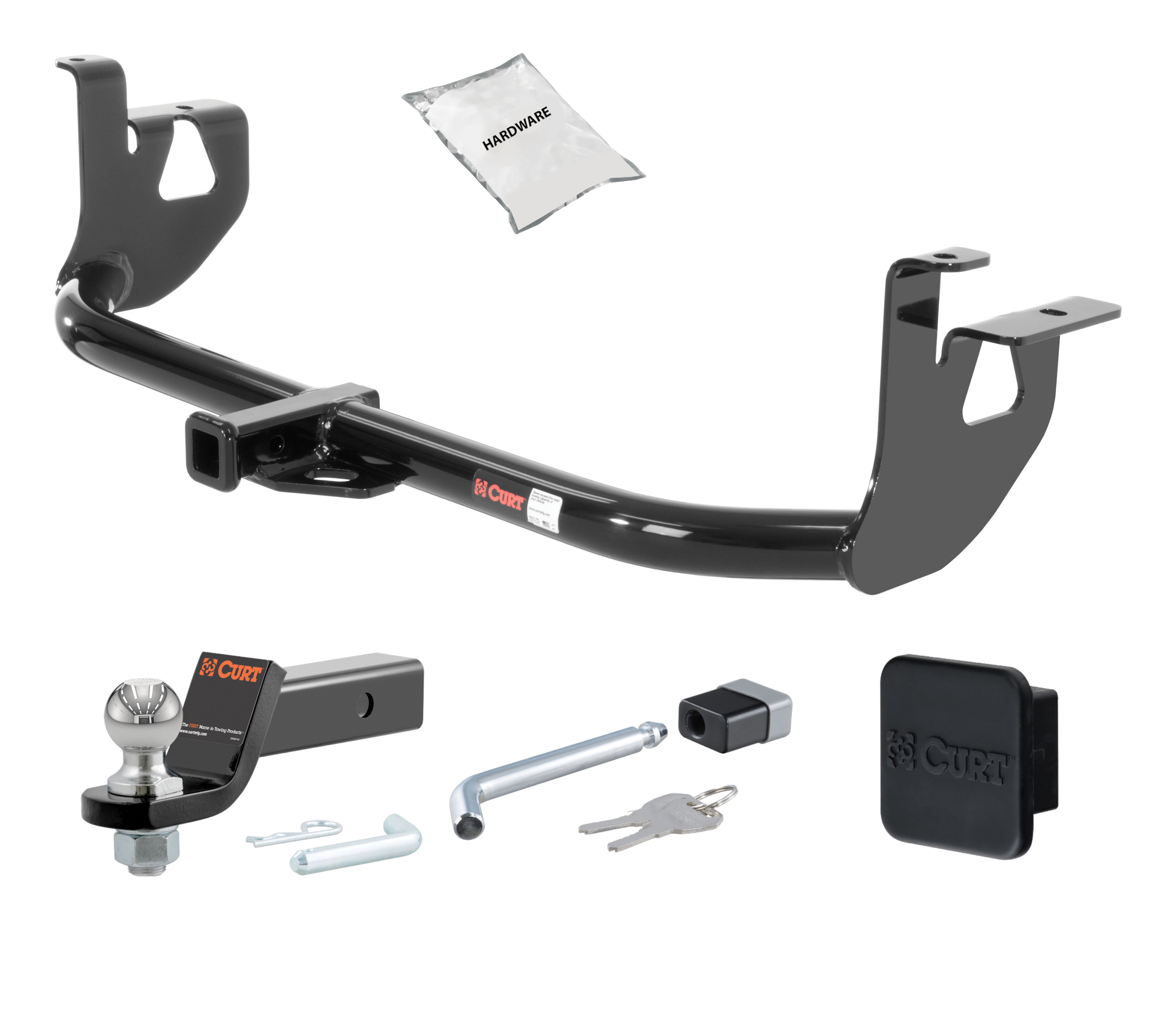 06 - 09 Volkswagen Rabbit -- 1.25in. CURT Trailer Hitch + Ball Mount + Cover + Lock Kit by CURT HWA2513 thumbnail 0