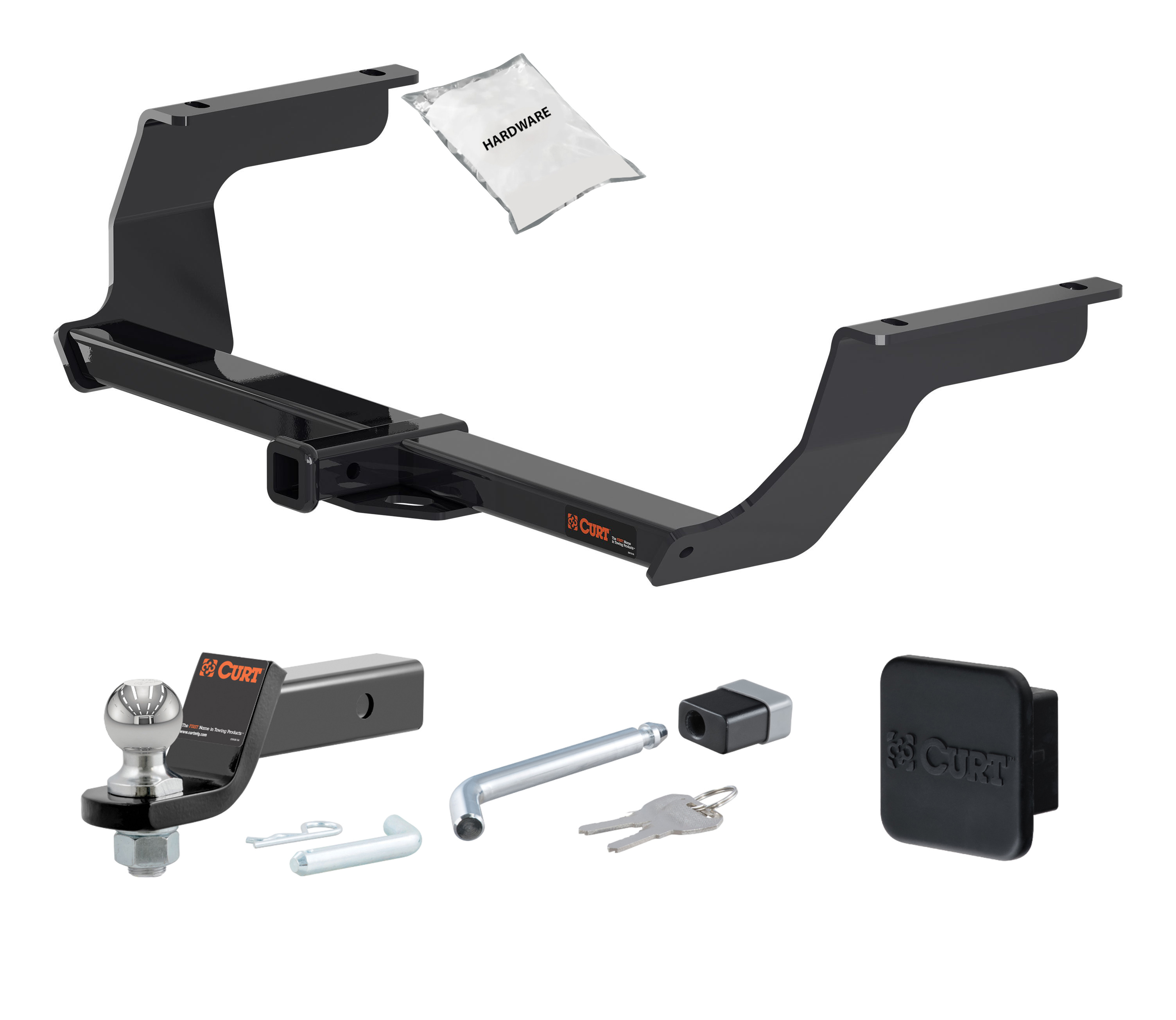 17 - 24 Subaru Impreza Hatchback, single exhaust 1.25in. CURT Trailer Hitch + Ball Mount + Cover + Lock Kit by CURT HWA2276 thumbnail 0