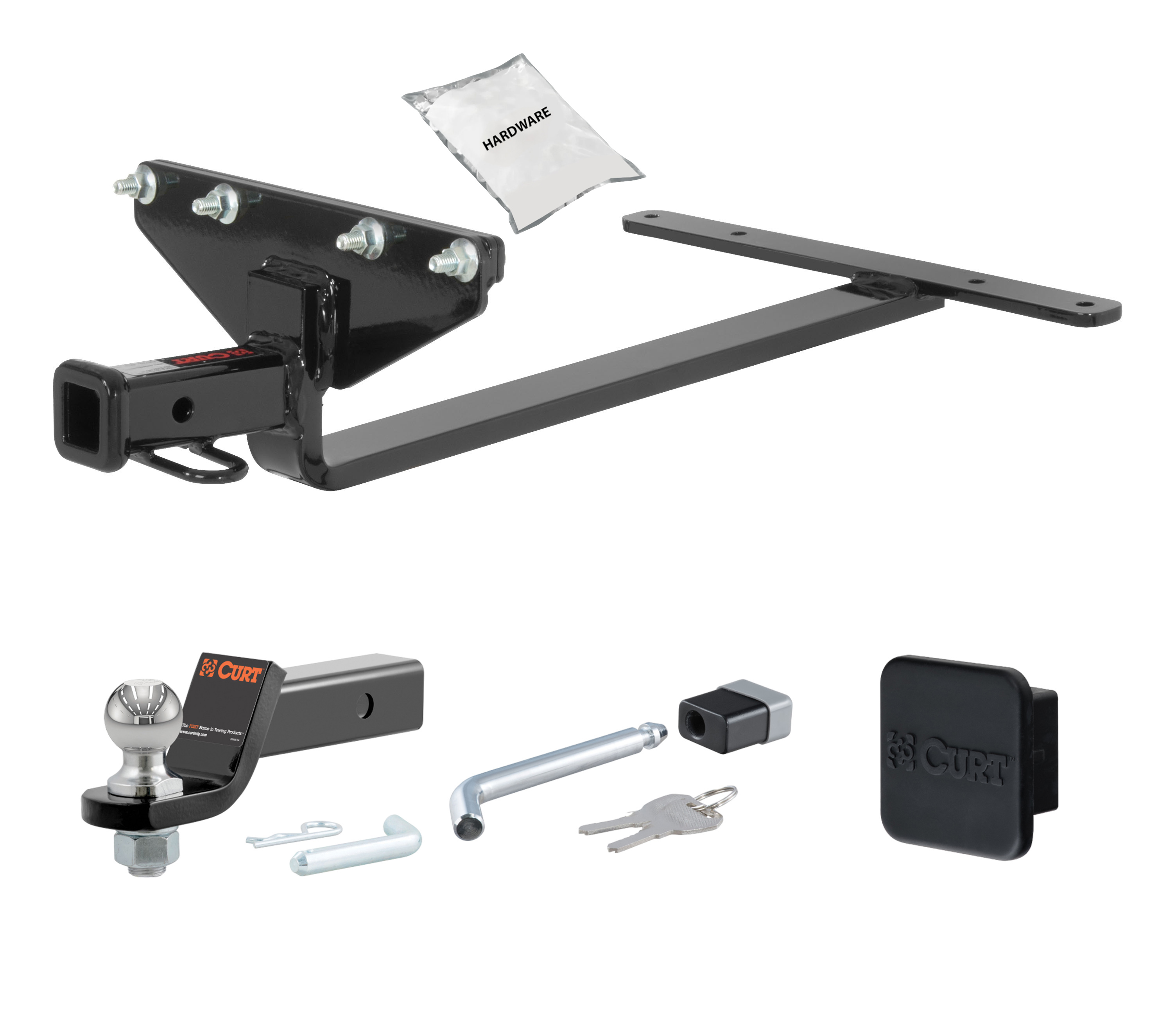 95 - 05 Hyundai Accent Sedan 1.25in. CURT Trailer Hitch + Ball Mount + Cover + Lock Kit by CURT HWA1401 thumbnail 0