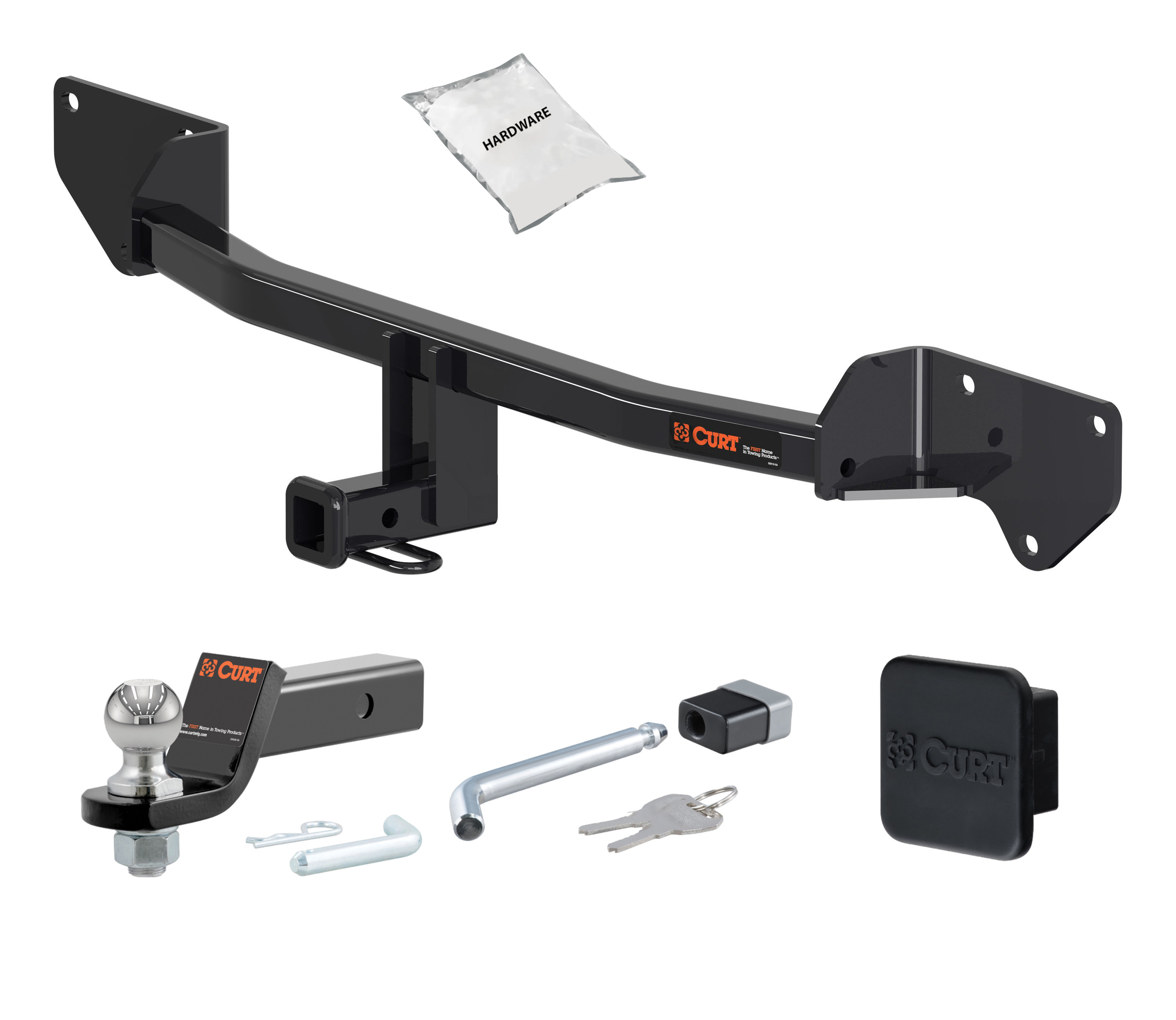 18 - 19 Toyota Prius C -- 1.25in. CURT Trailer Hitch + Ball Mount + Cover + Lock Kit by CURT HWA2418 thumbnail 0