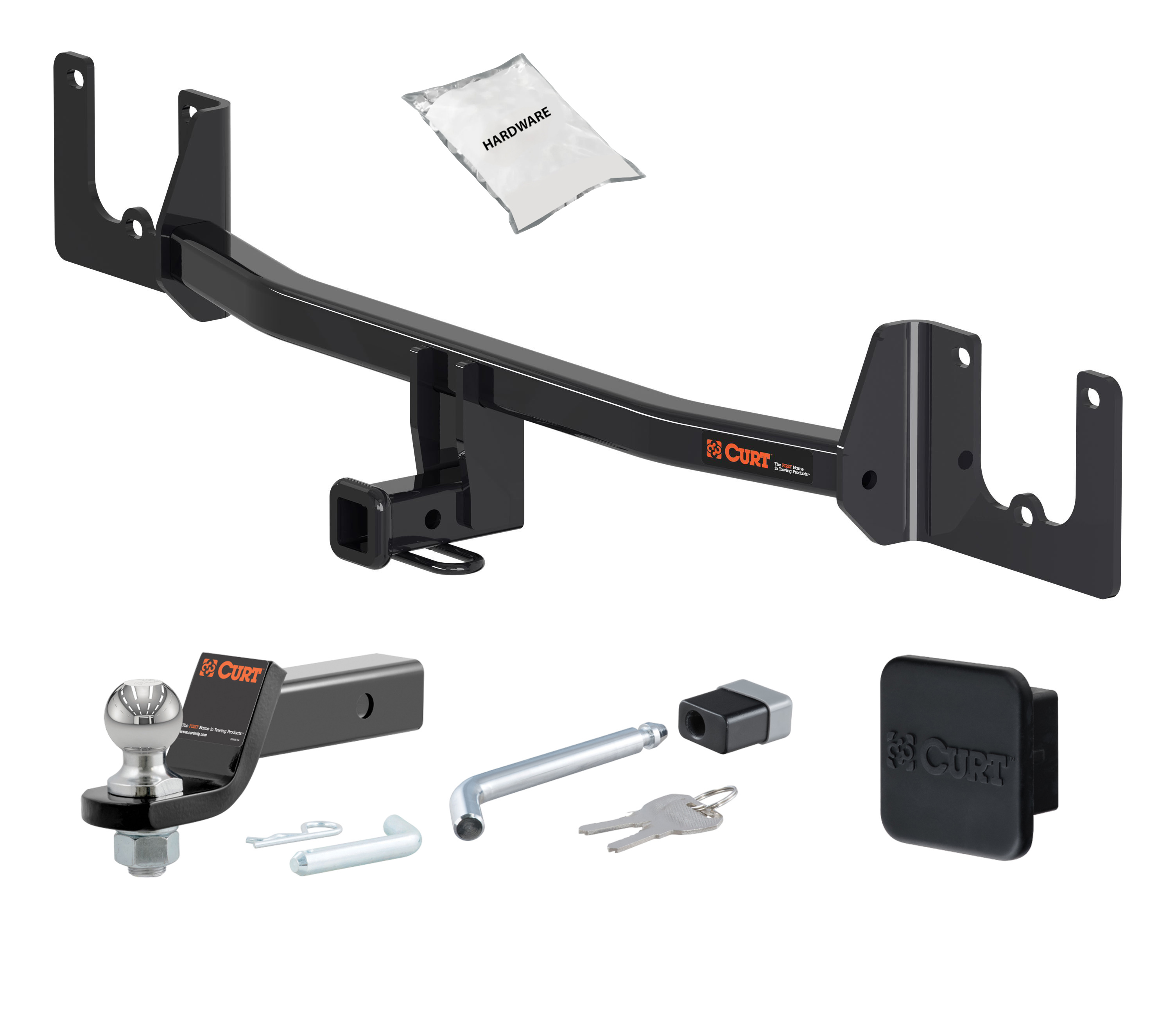 12 - 17 Toyota Prius C -- 1.25in. CURT Trailer Hitch + Ball Mount + Cover + Lock Kit by CURT HWA2419 thumbnail 0