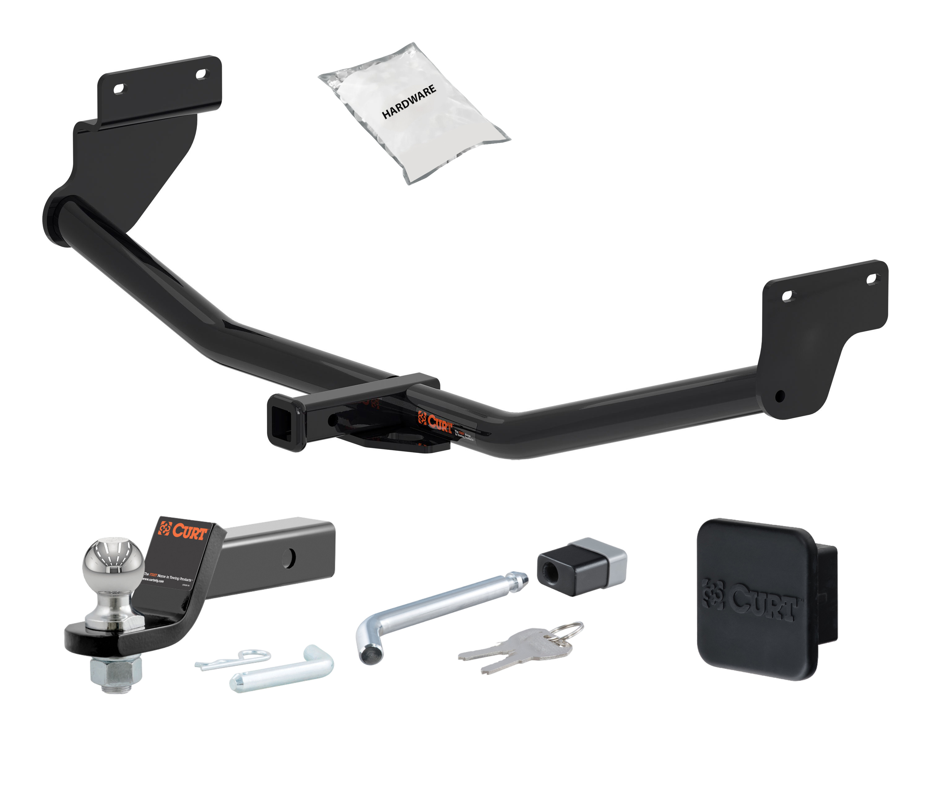 18 - 20 Hyundai Elantra GT Base, single exhaust only 1.25in. CURT Trailer Hitch + Ball Mount + Cover + Lock Kit by CURT HWA1414 thumbnail 0